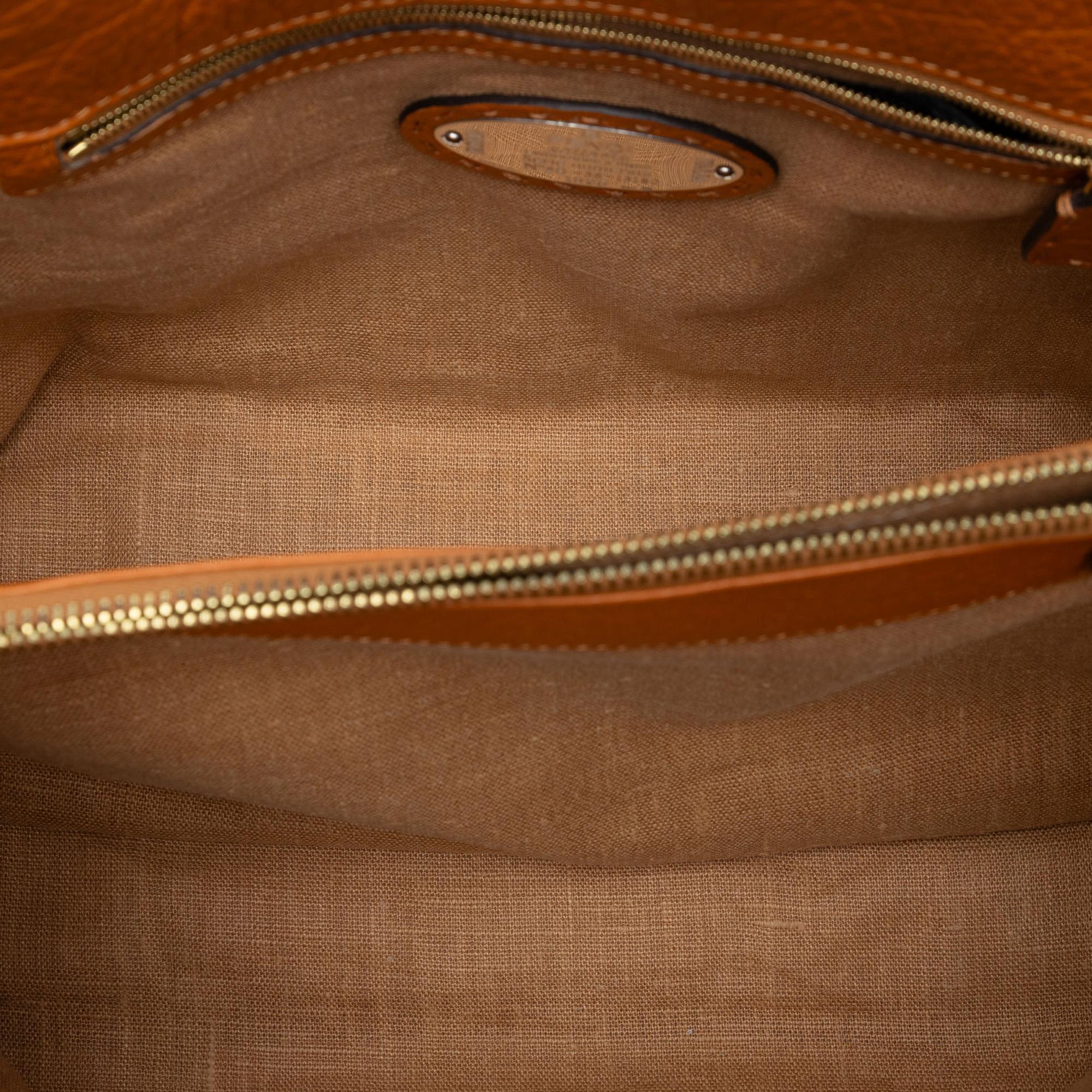 Fendi Large Leather Selleria Linda Handbag