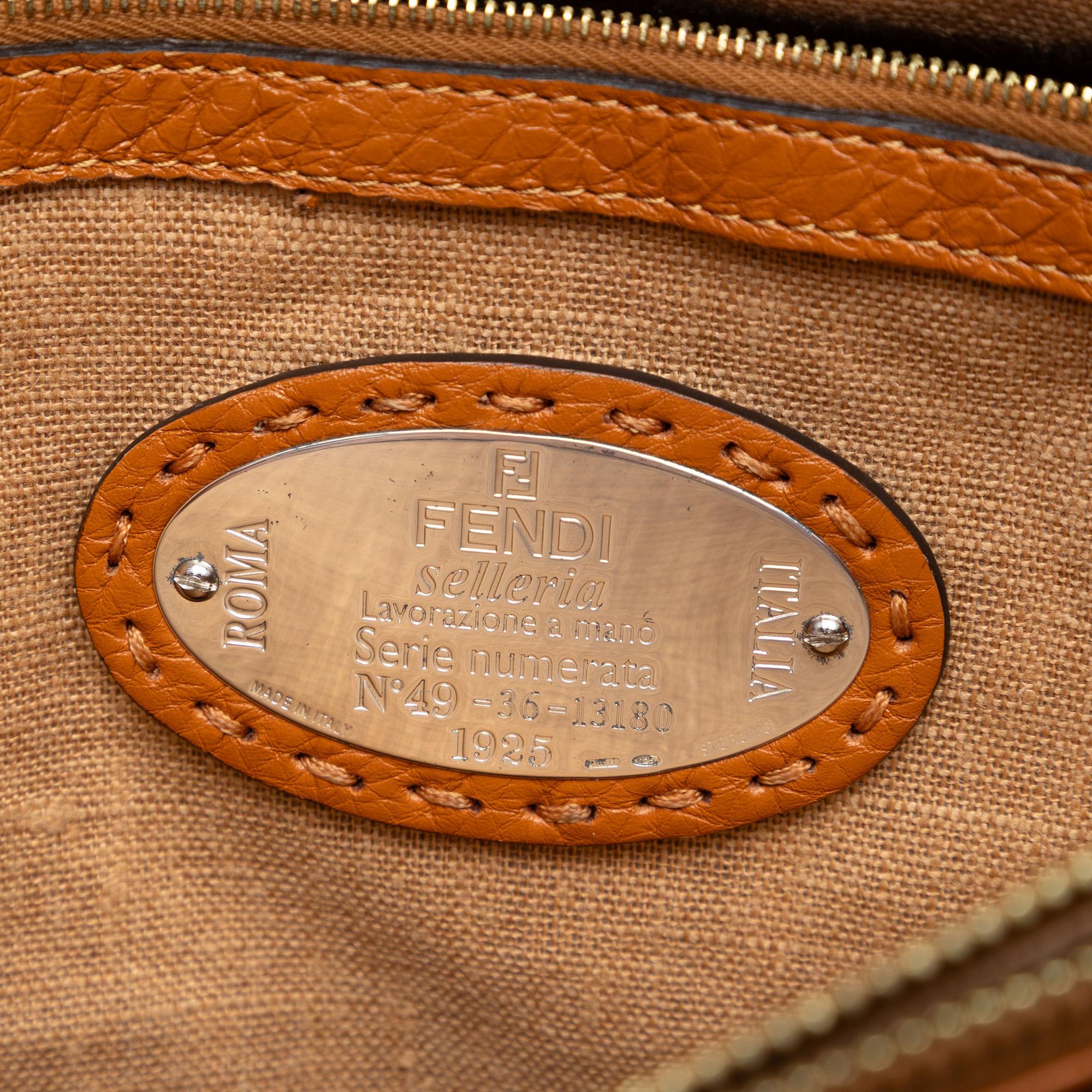 Fendi Large Leather Selleria Linda Handbag