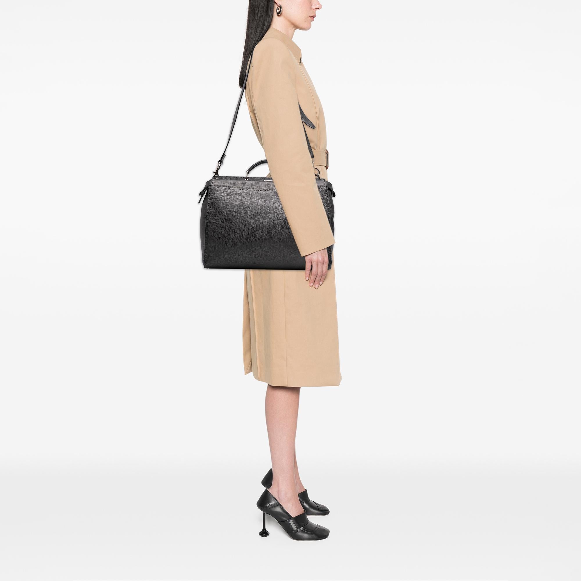 Fendi Large Leather Selleria Peekaboo Iconic Fit Bag