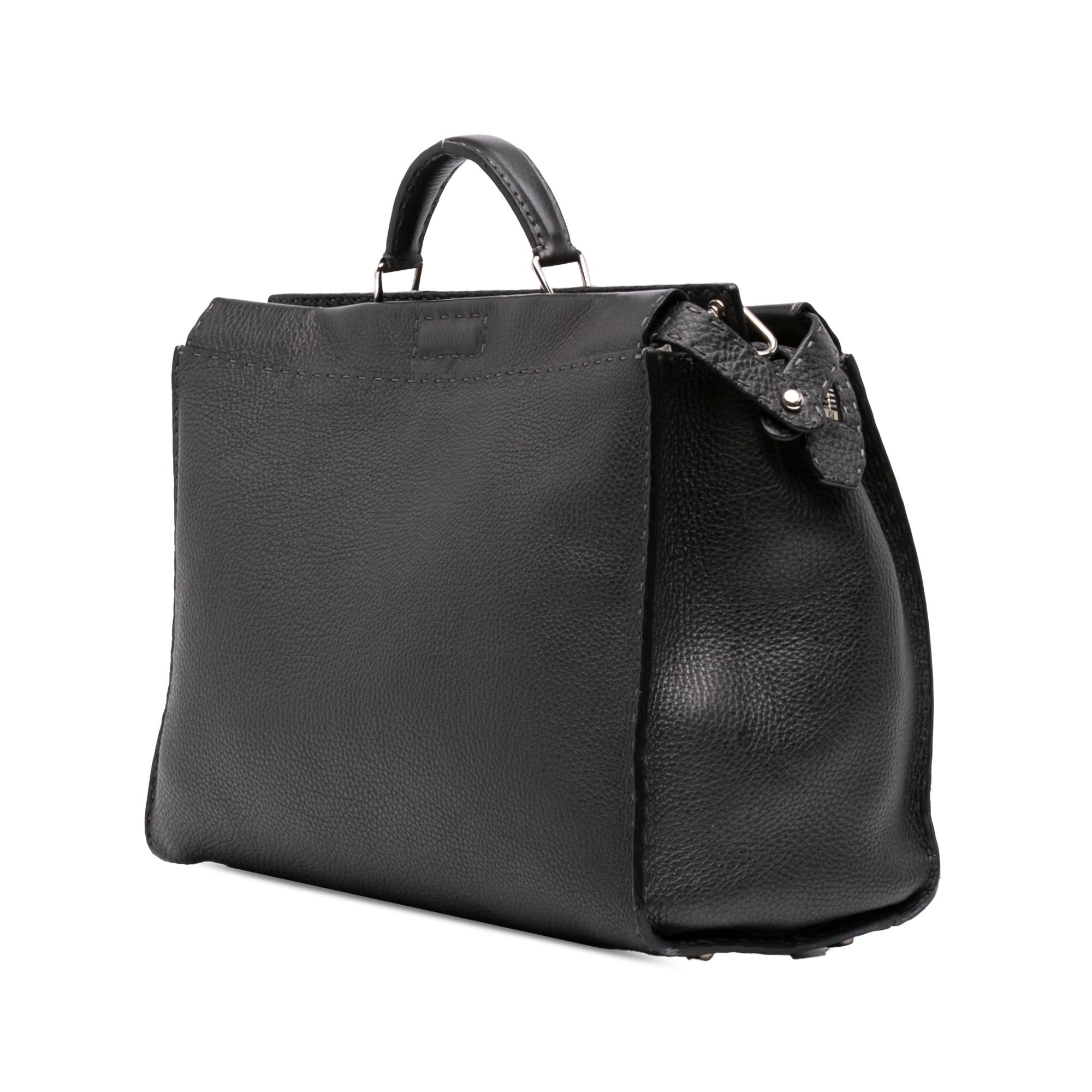 Fendi Large Leather Selleria Peekaboo Iconic Fit Bag