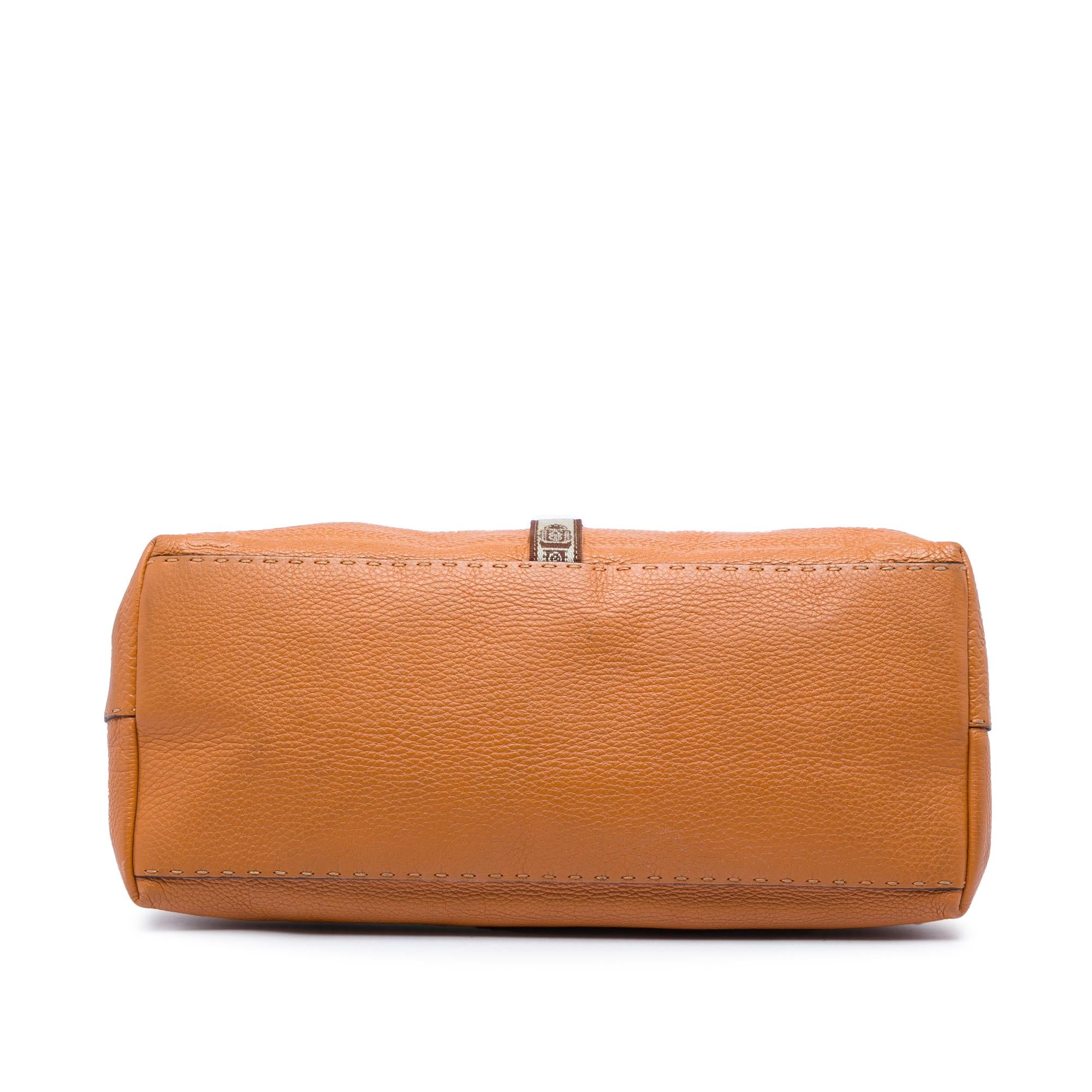 Fendi Large Leather Selleria Villa Borghese Tote