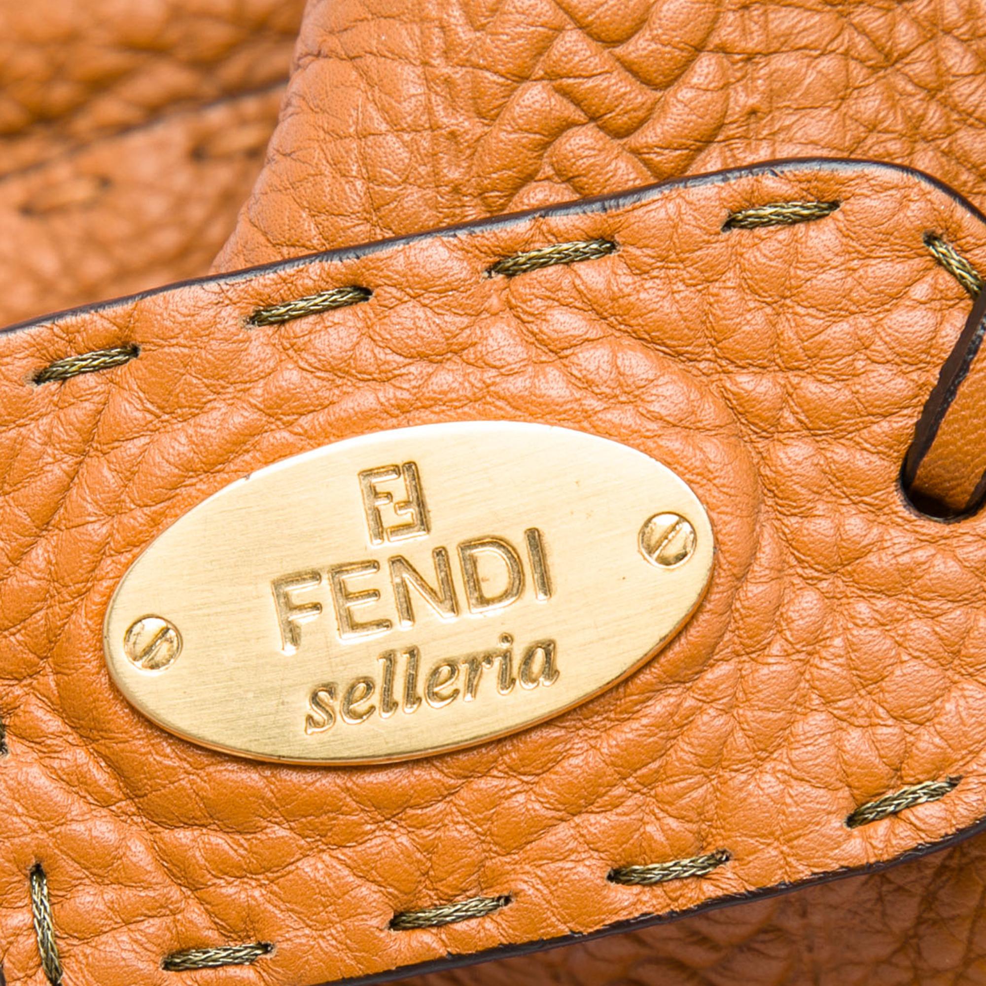 Fendi Large Leather Selleria Villa Borghese Tote