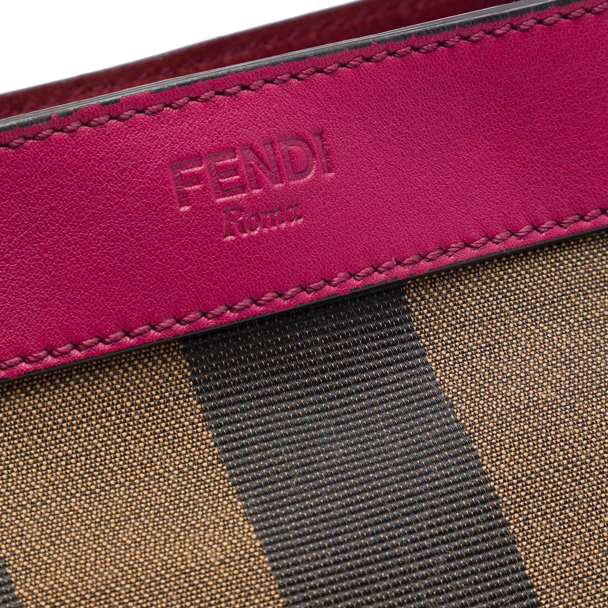 Fendi Large Pequin Canvas Satchel