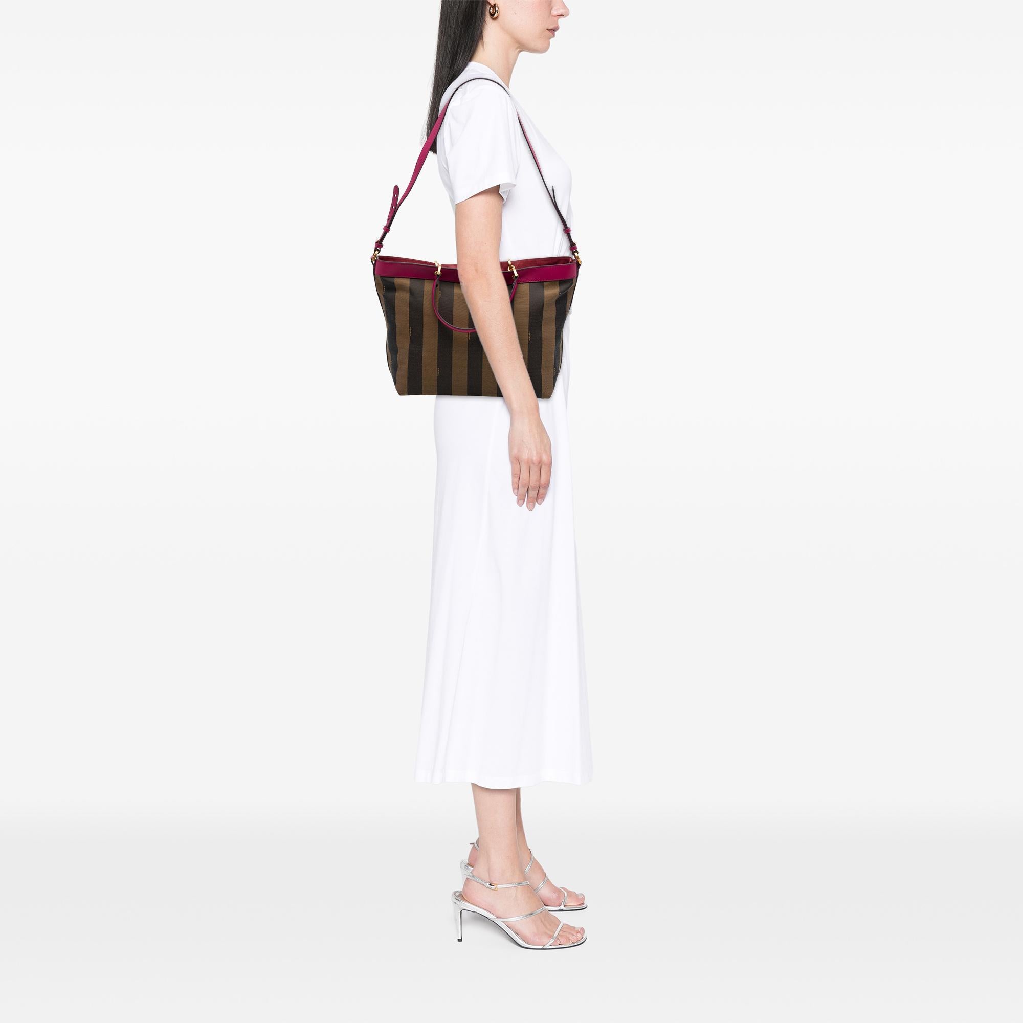 Fendi Large Pequin Canvas Satchel