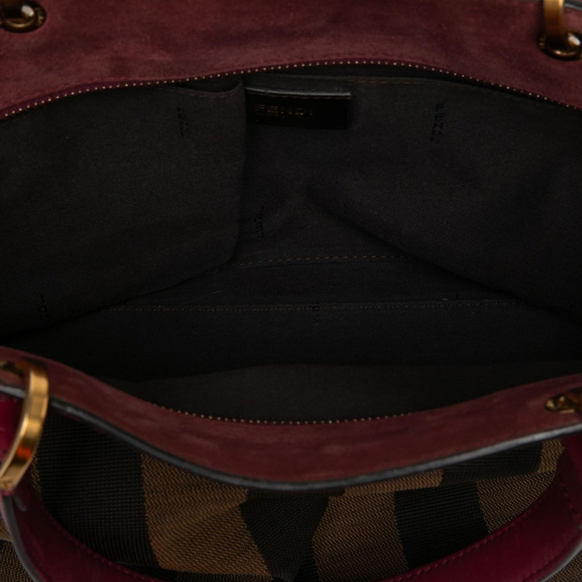 Fendi Large Pequin Canvas Satchel
