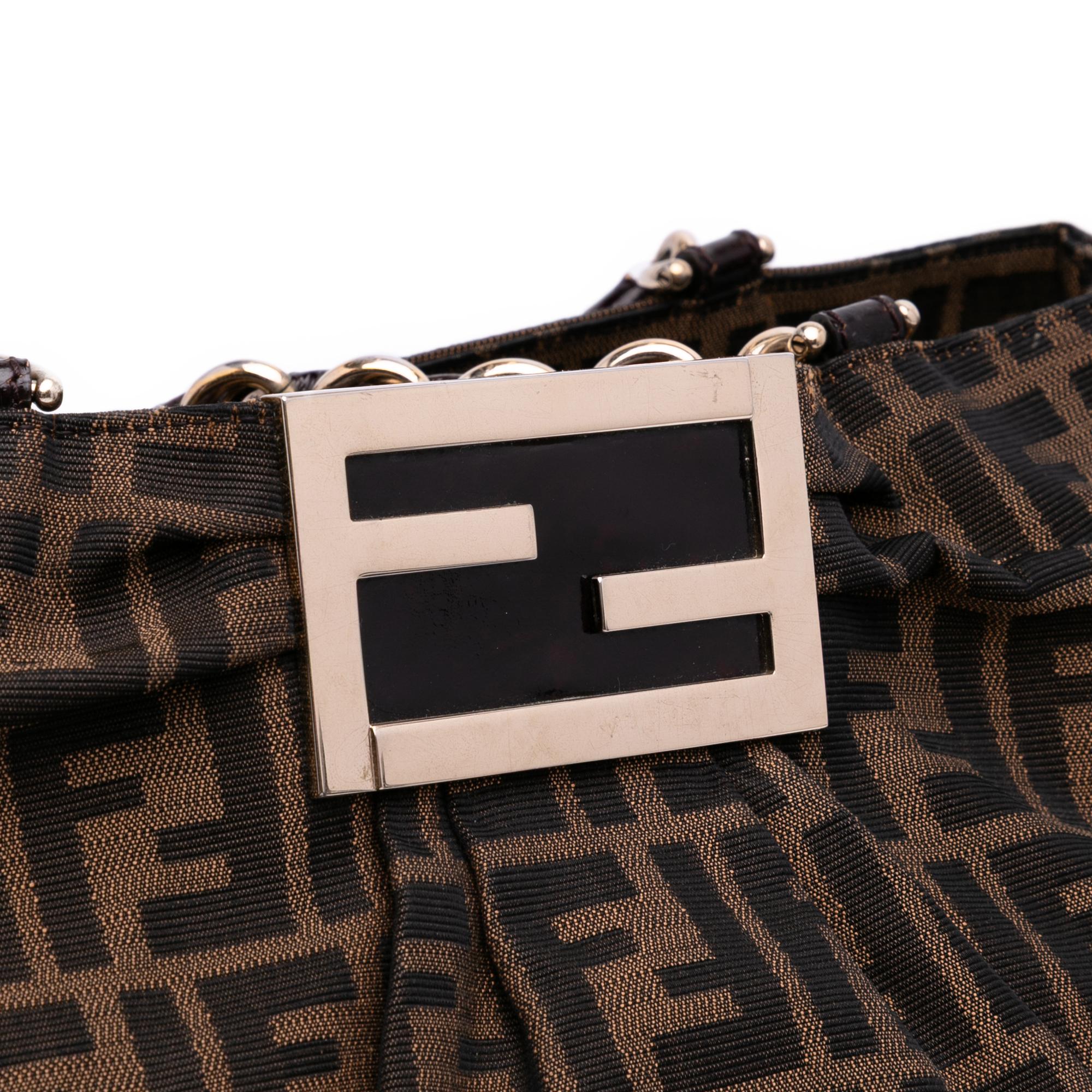 Fendi Large Zucca Canvas Mia Tote
