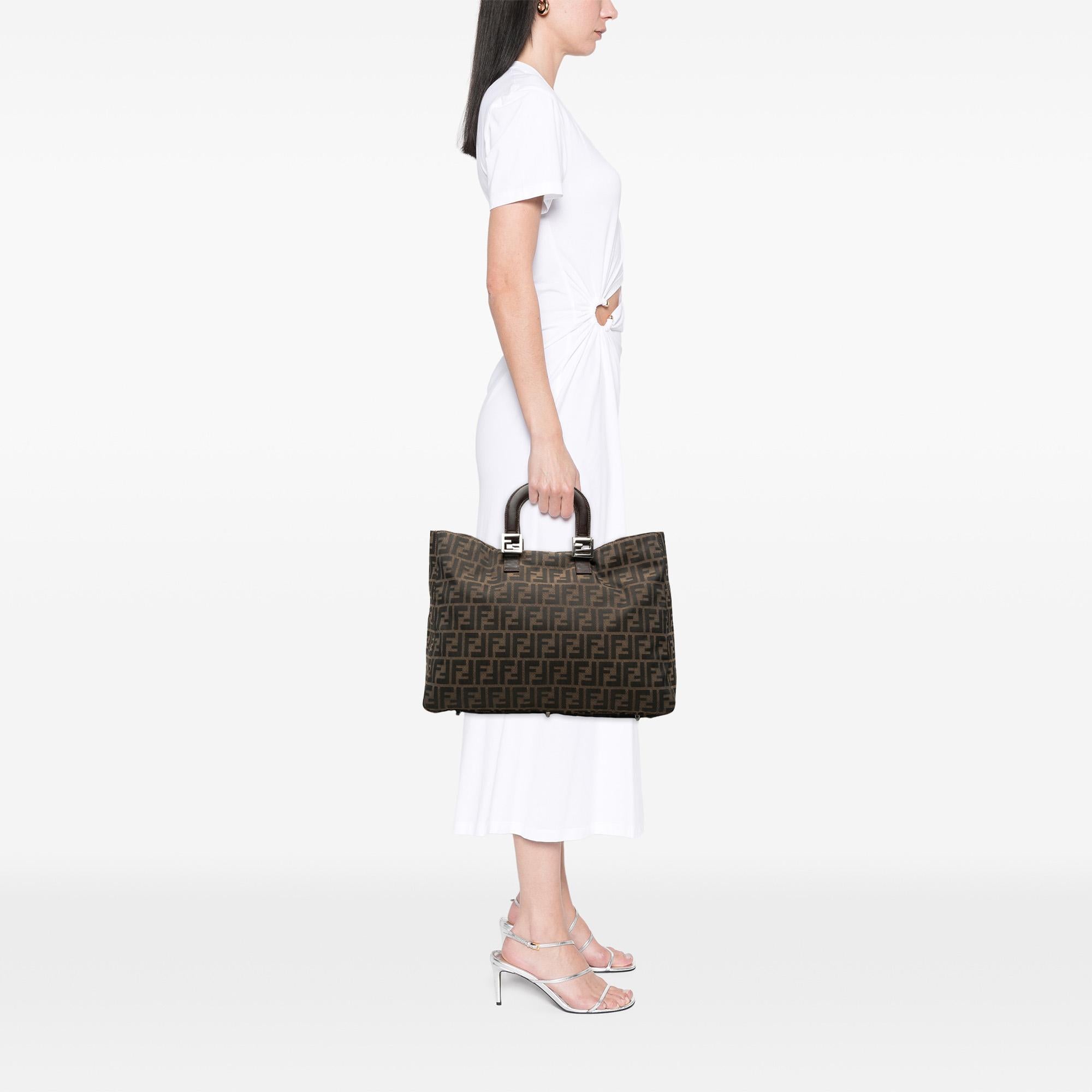 Fendi Large Zucca Canvas Twins Tote