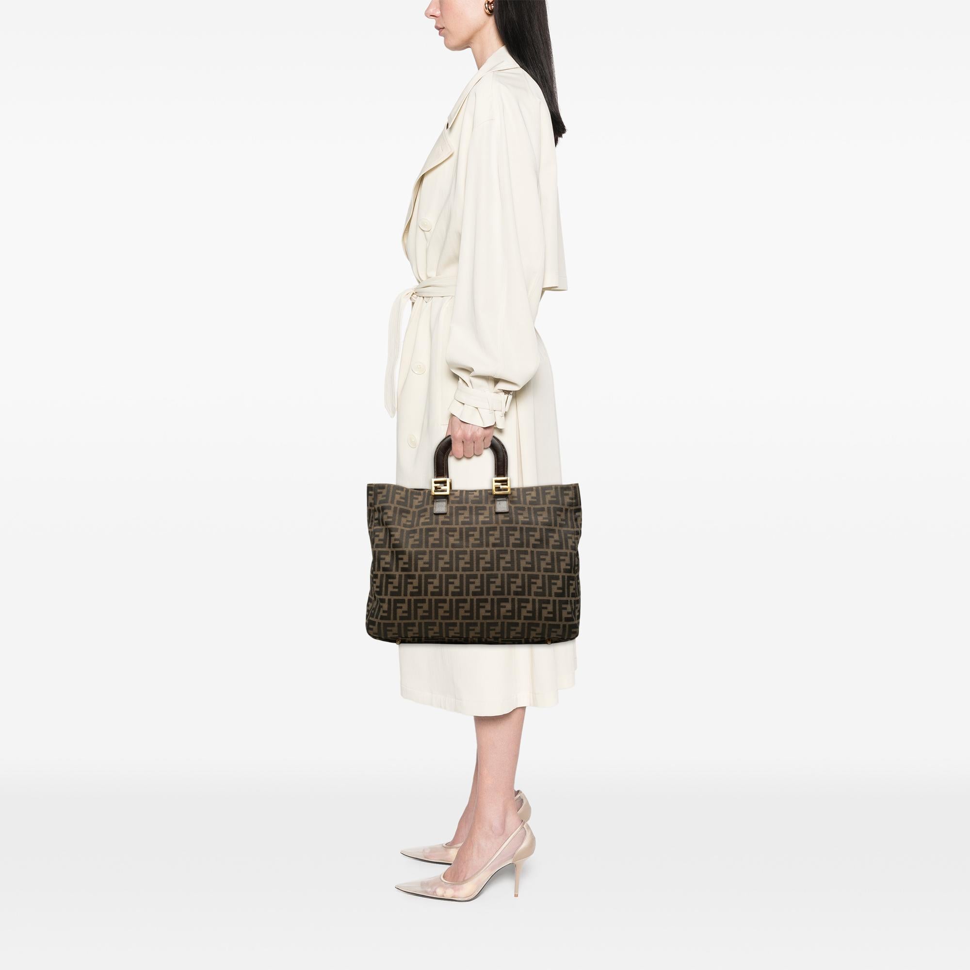 Fendi Large Zucca Canvas Twins Tote