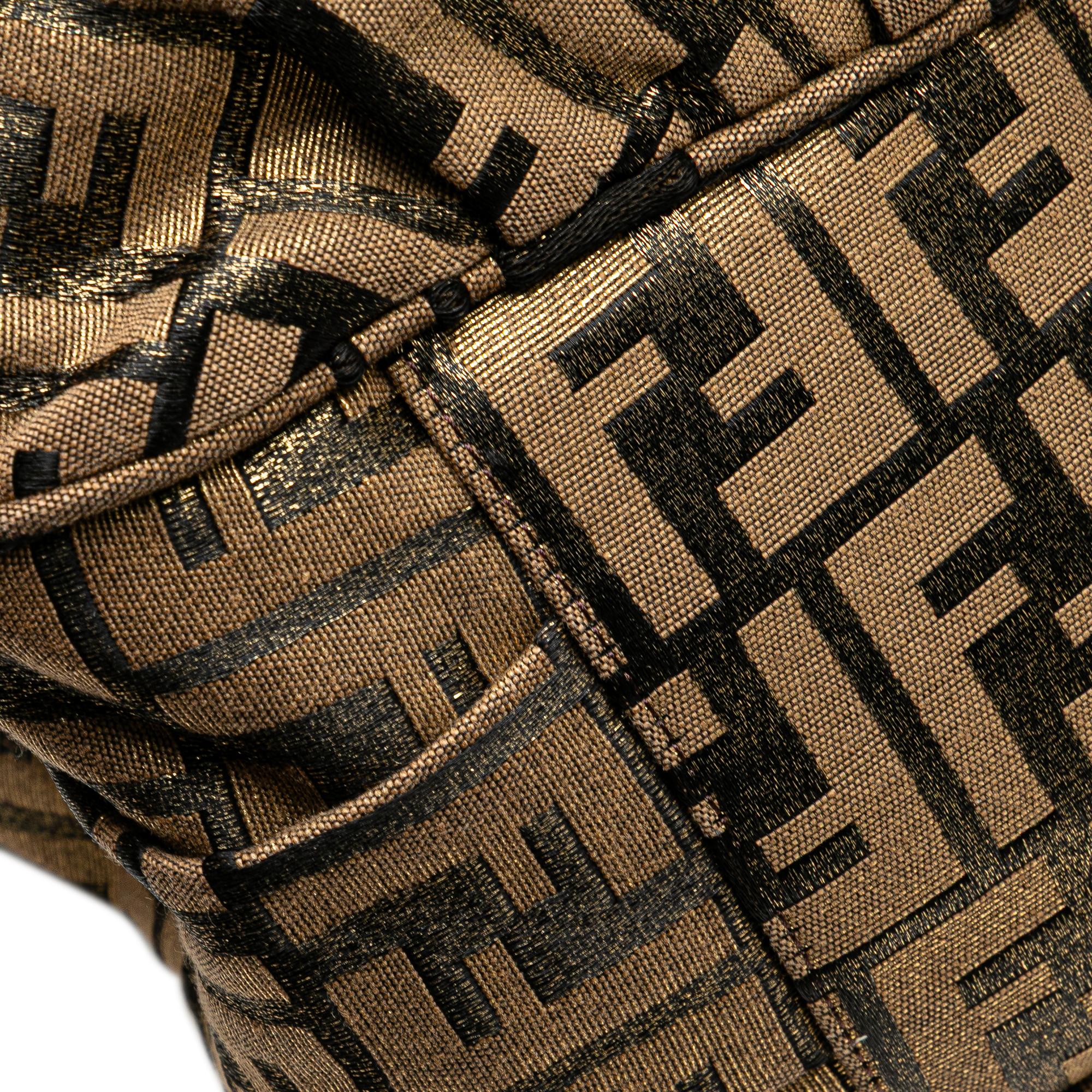 Fendi Large Zucca Metallic Lurex Mia Chain Tote