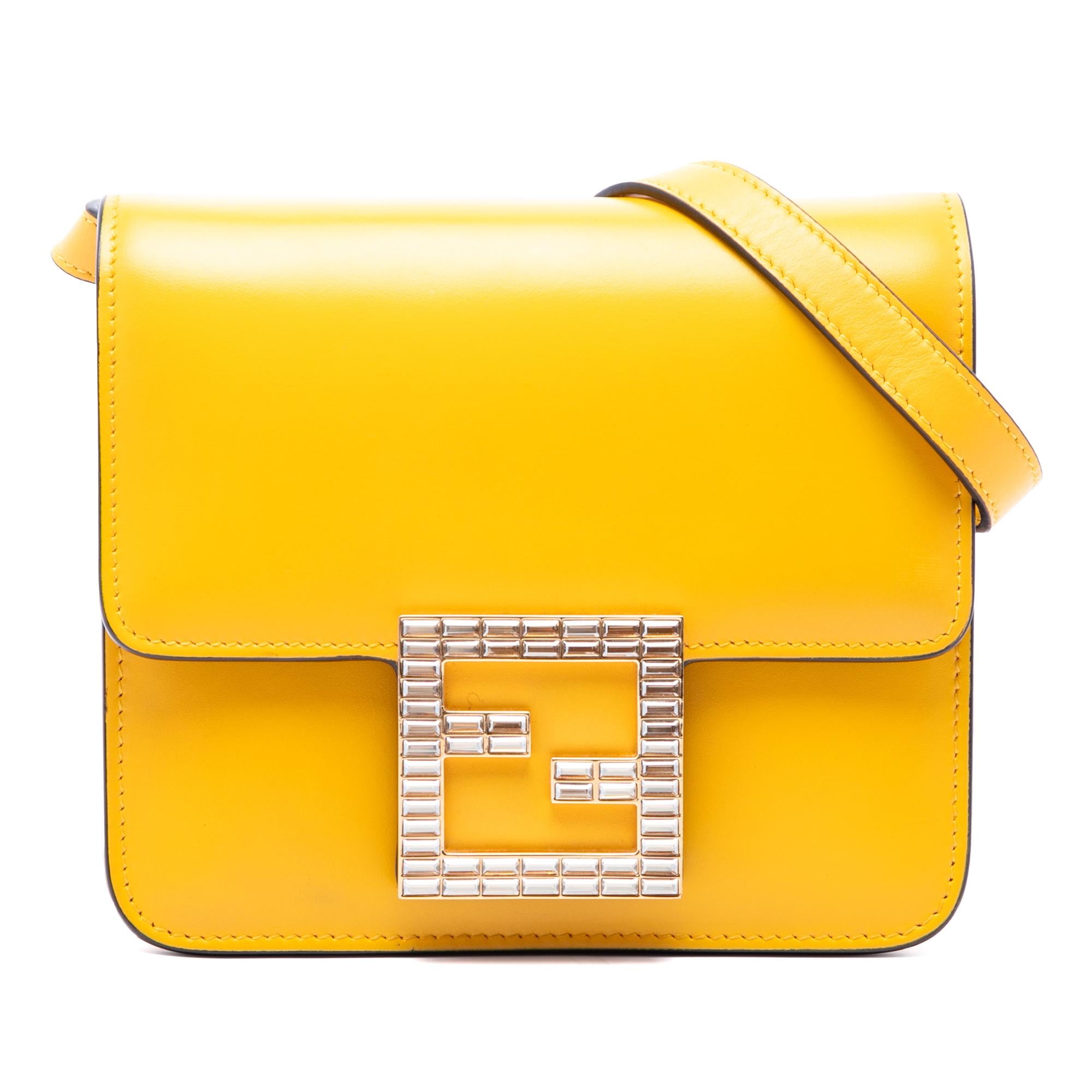 Fendi Leather Crystal Fab Crossbody