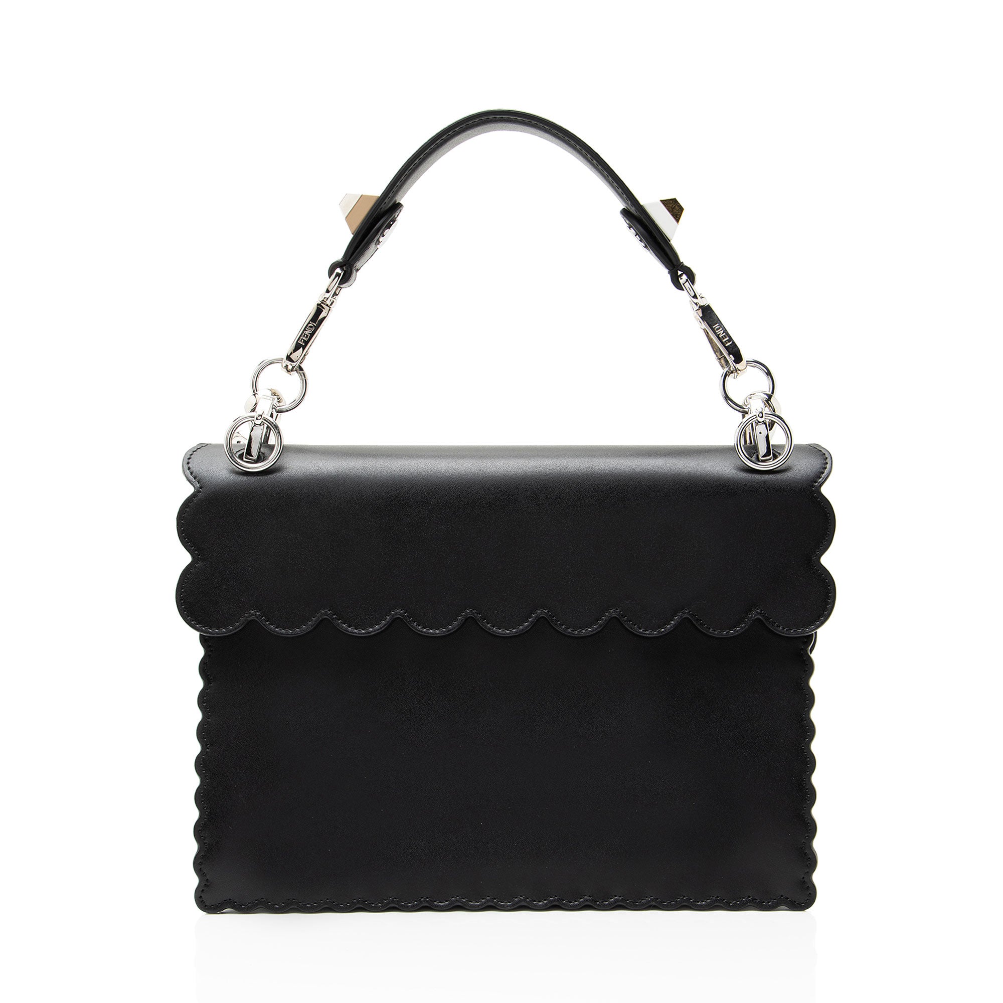 Fendi Leather Embroidered Flowers and Bows Kan I Medium Shoulder Bag