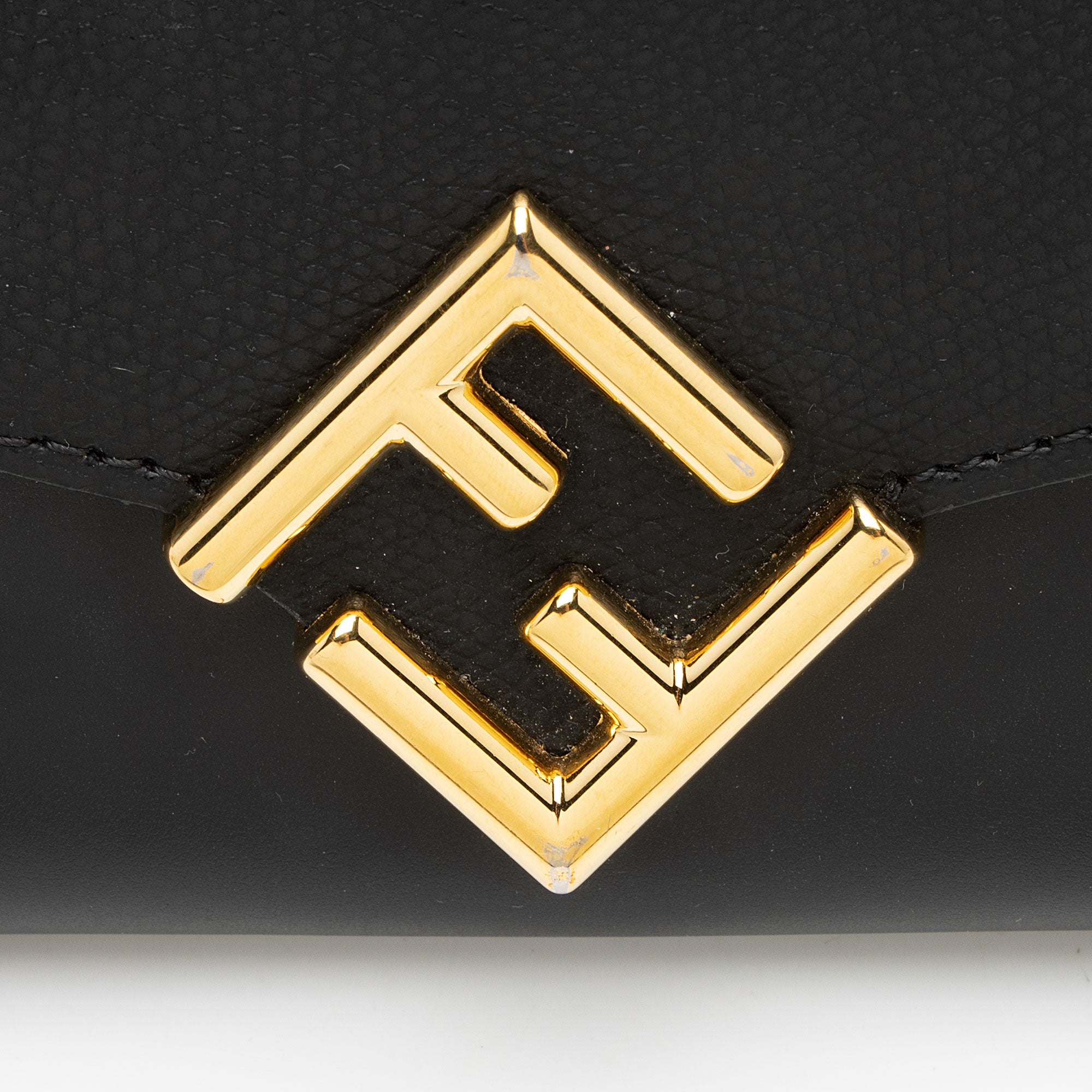 Fendi Leather FF Diamonds Continental Wallet on Chain
