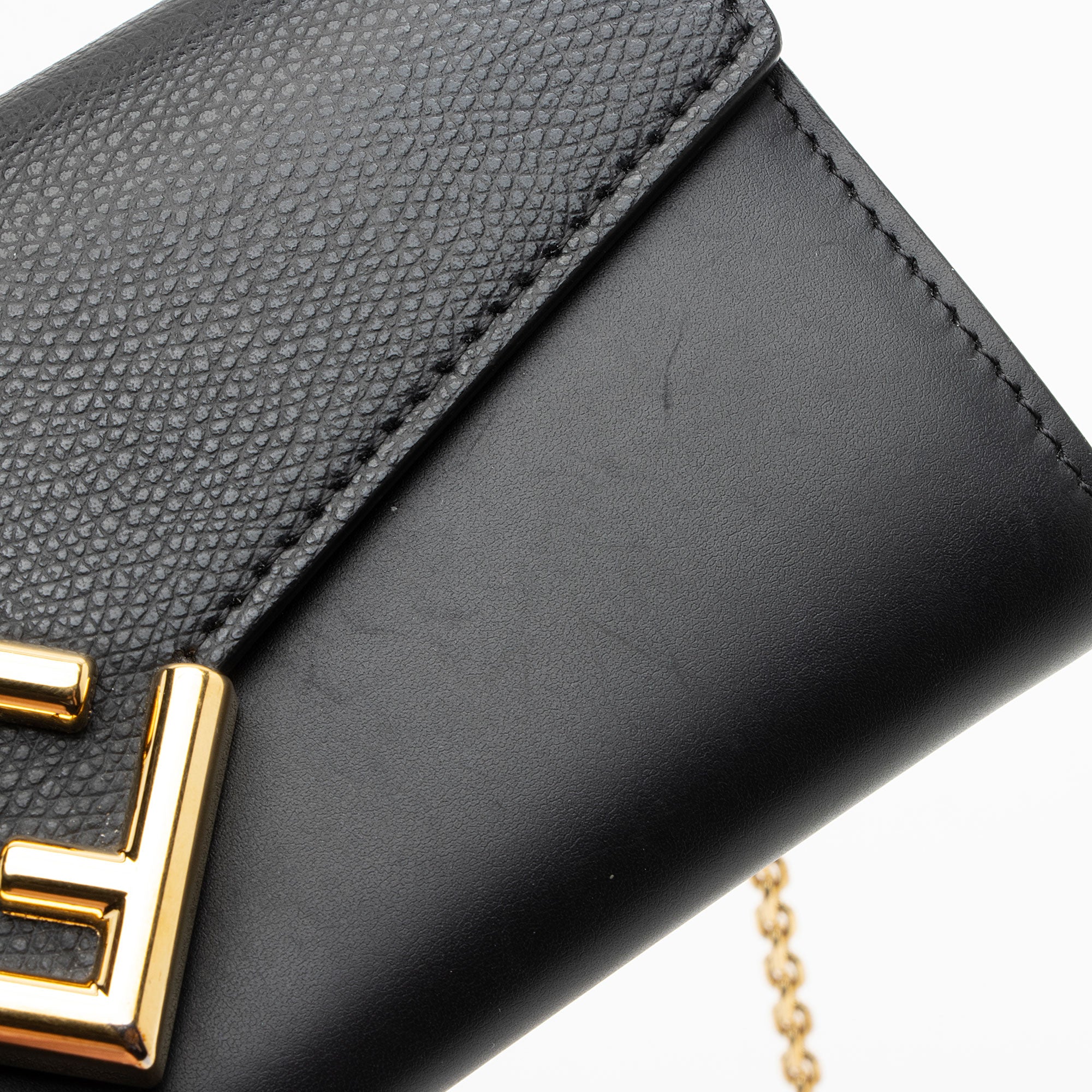 Fendi Leather FF Diamonds Continental Wallet on Chain