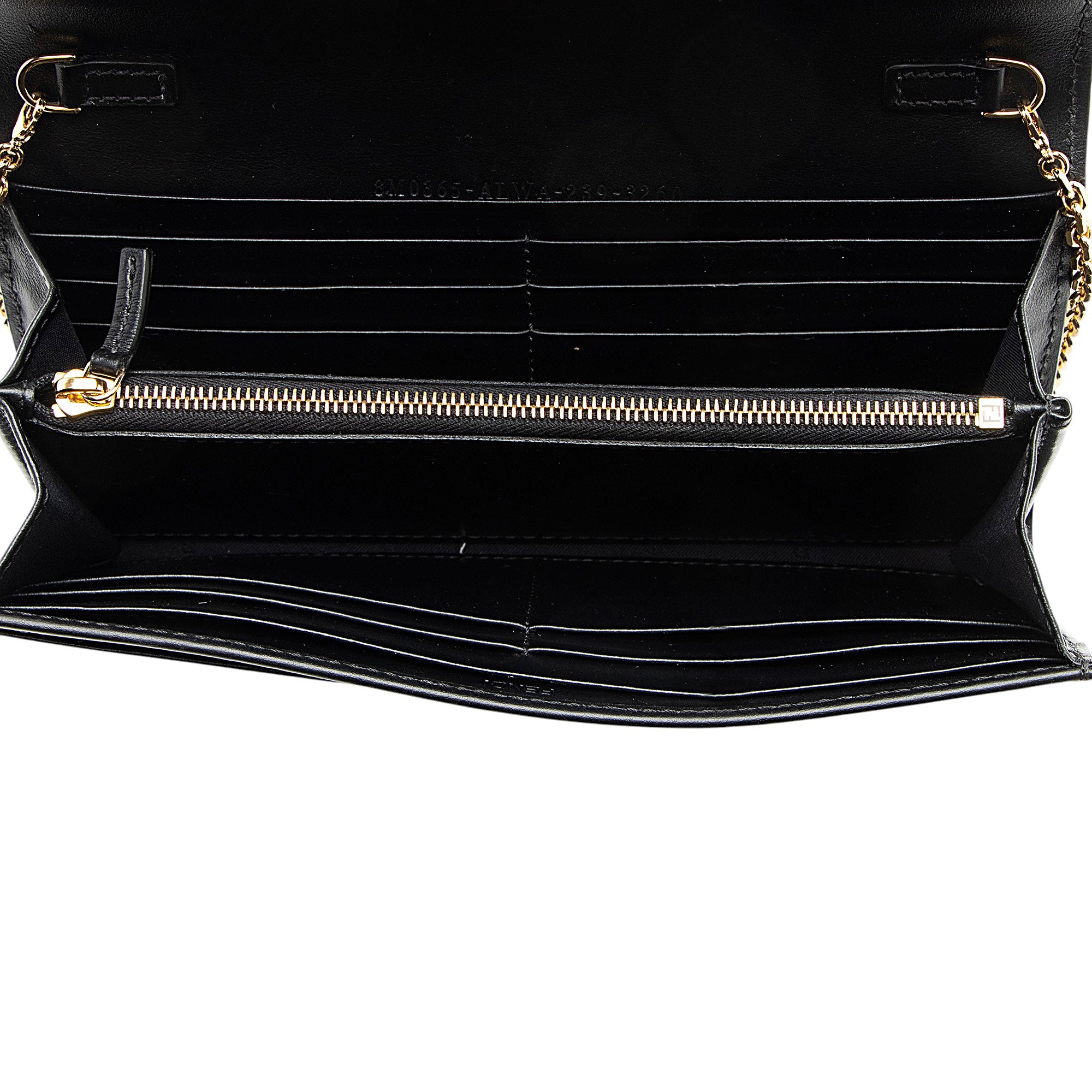Fendi Leather FF Diamonds Continental Wallet on Chain