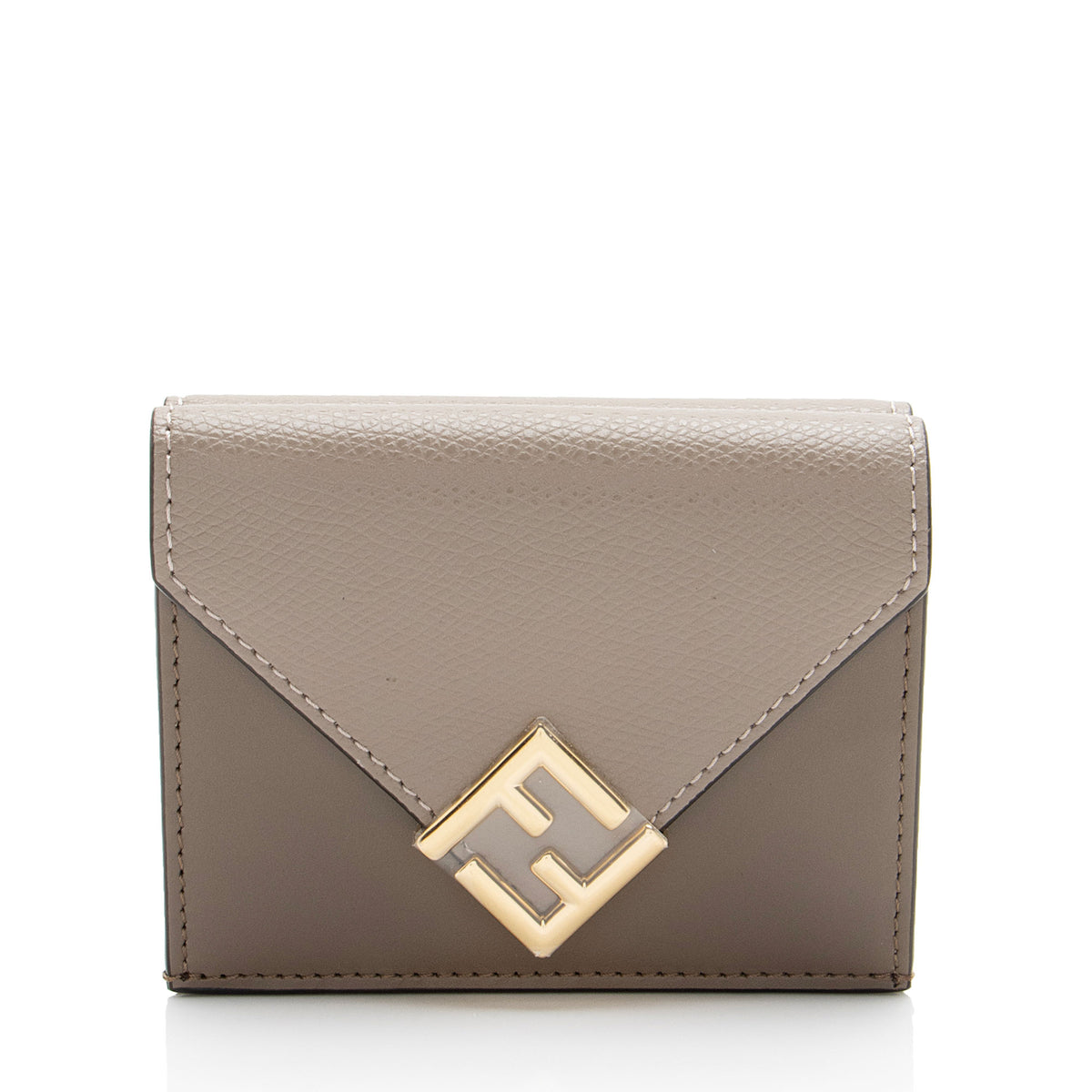 Fendi Leather FF Diamonds Trifold Wallet