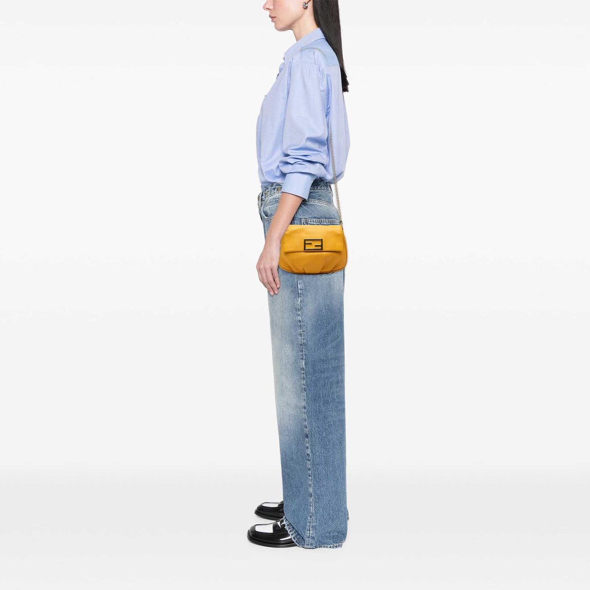Fendi Leather Fendista Pochette Crossbody