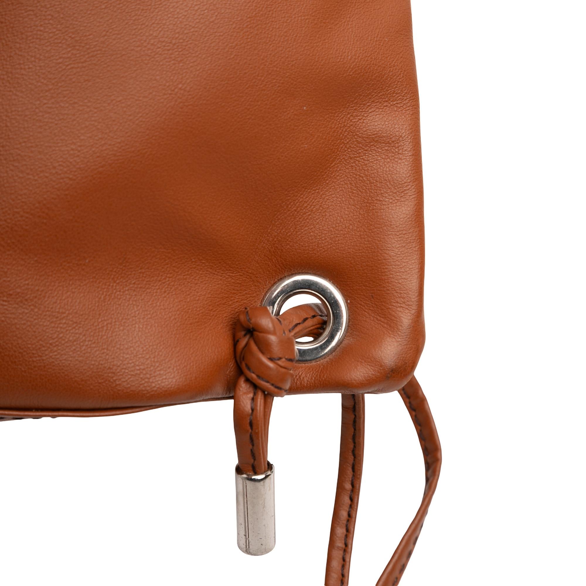 Fendi Leather Logo Drawstring Backpack