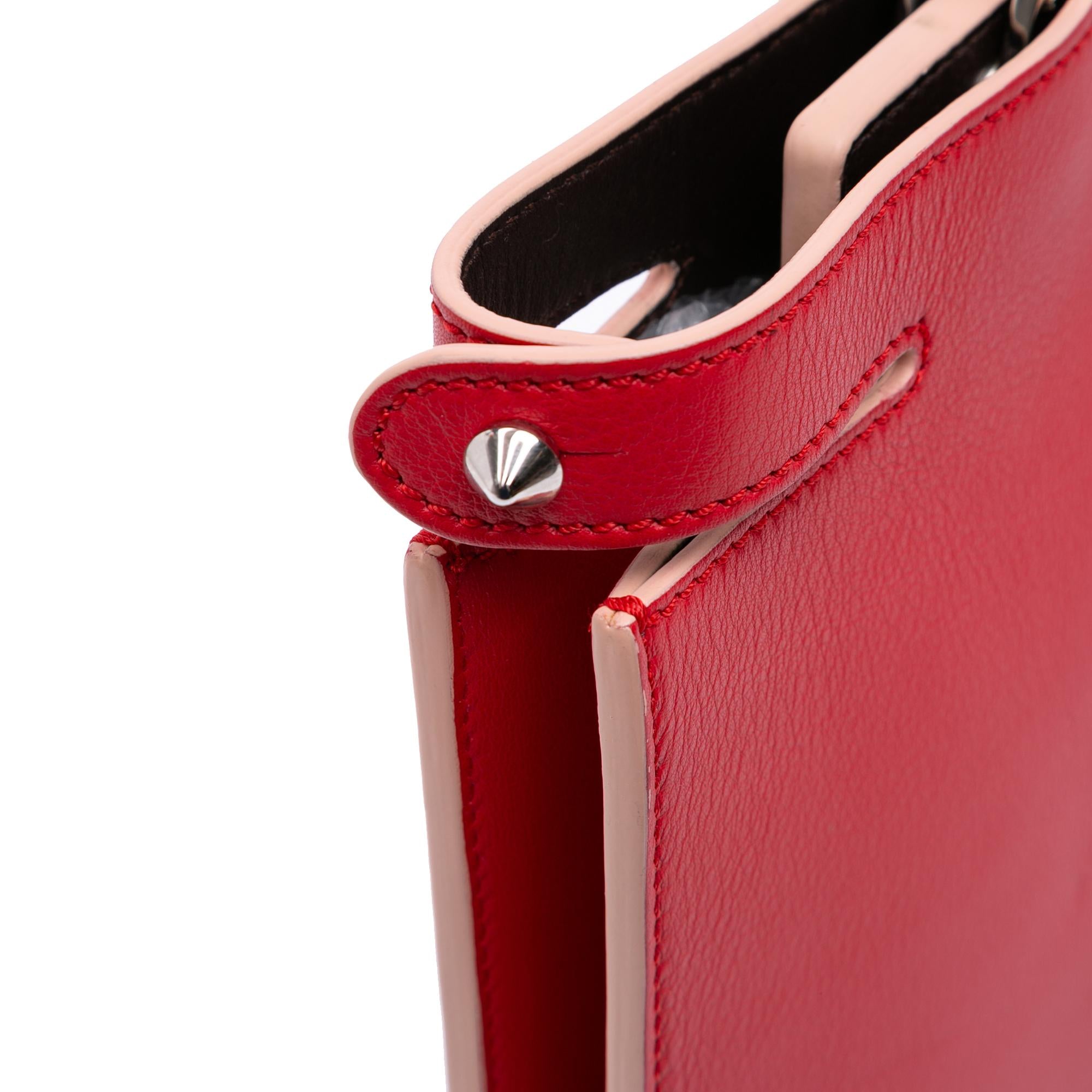 Fendi Leather Peekaboo Clutch Crossbody
