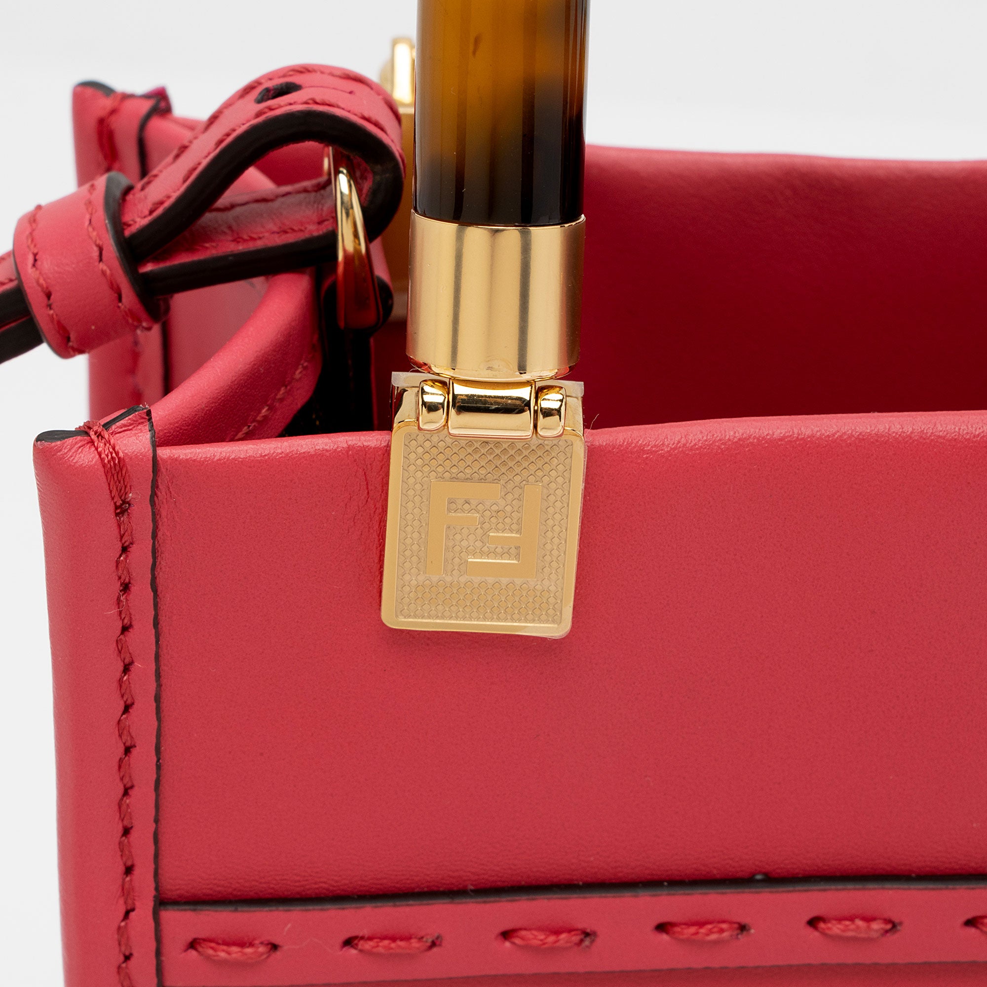 Fendi Leather Sunshine Mini Shopper Tote