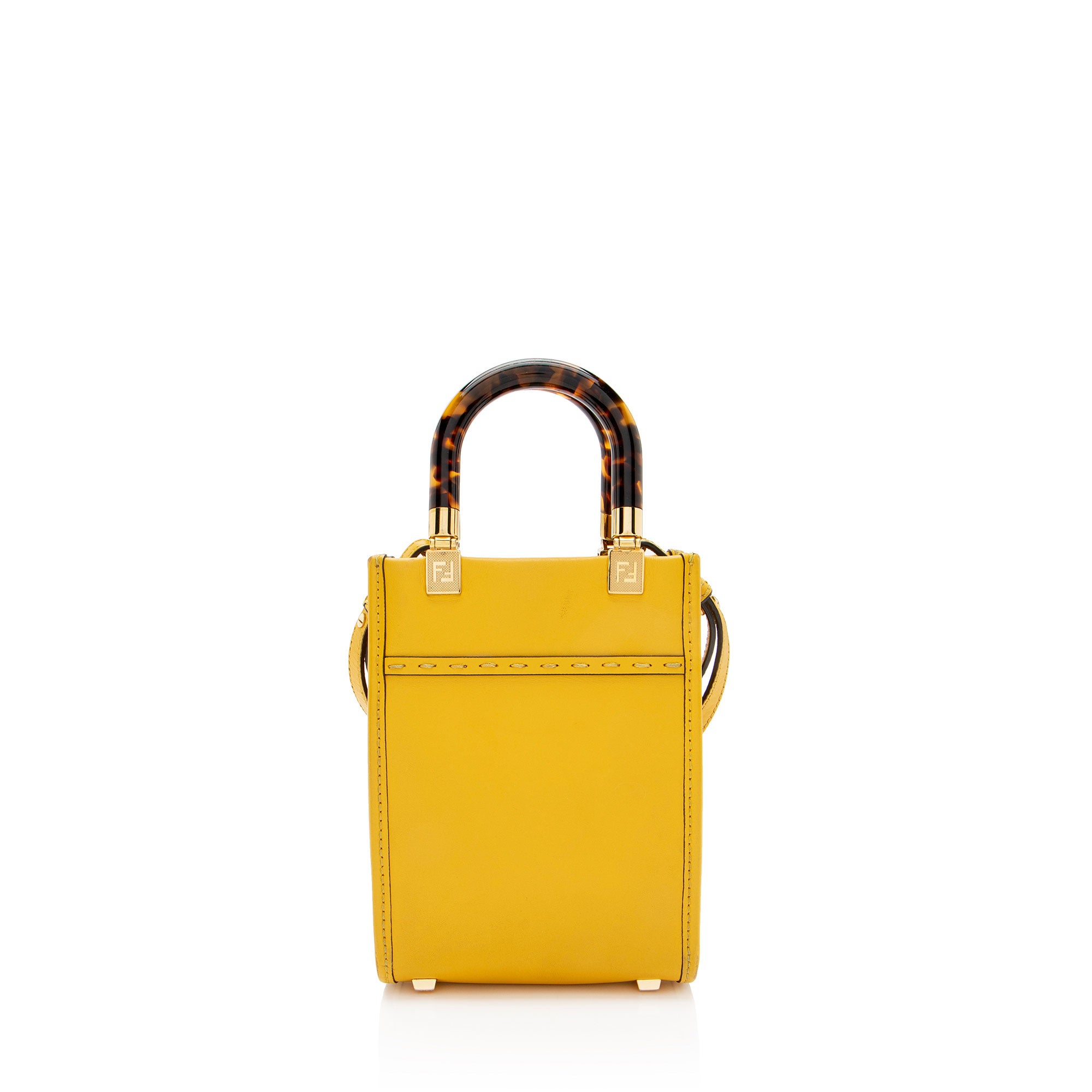 Fendi Leather Sunshine Mini Shopper Tote