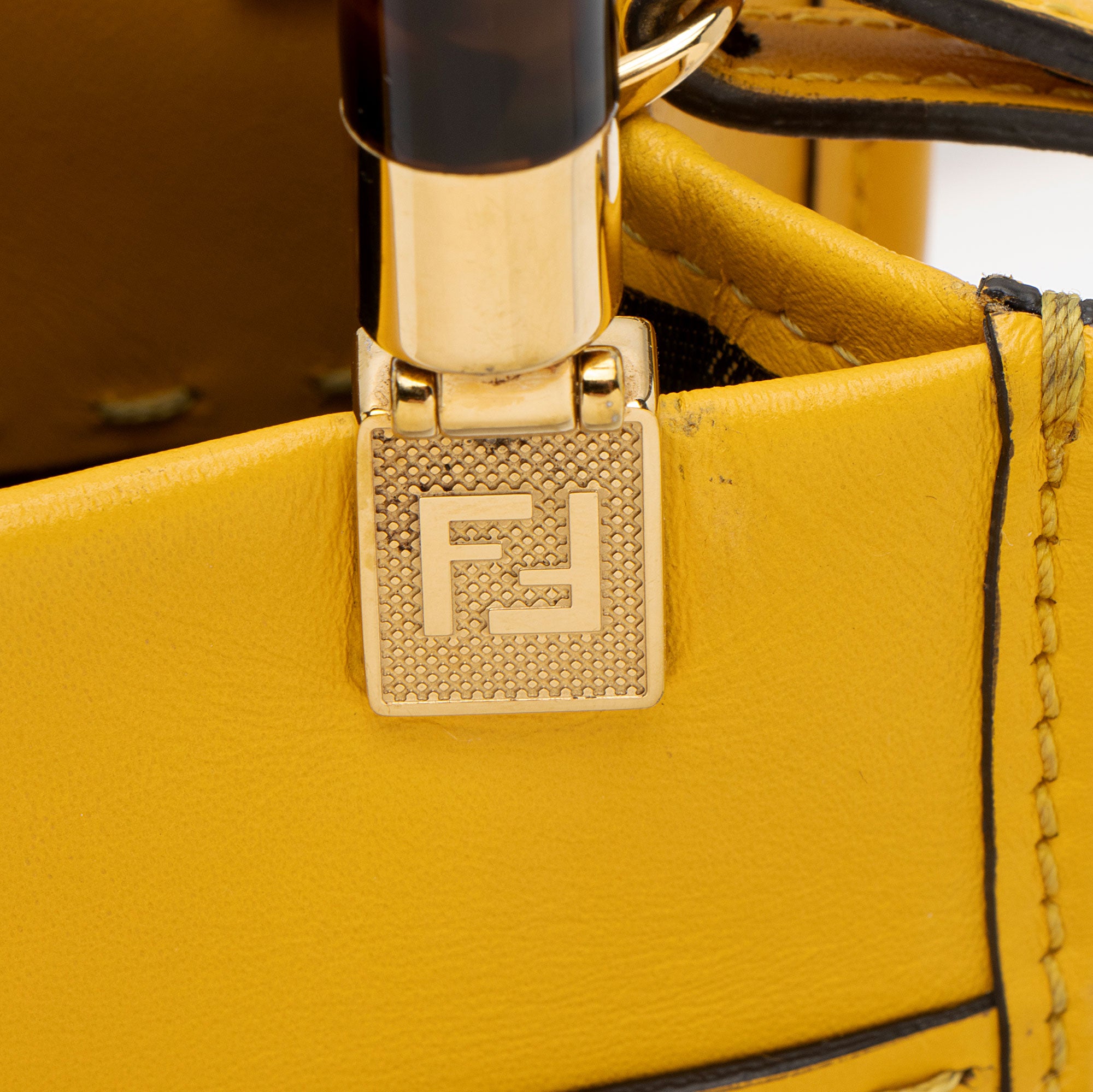 Fendi Leather Sunshine Mini Shopper Tote
