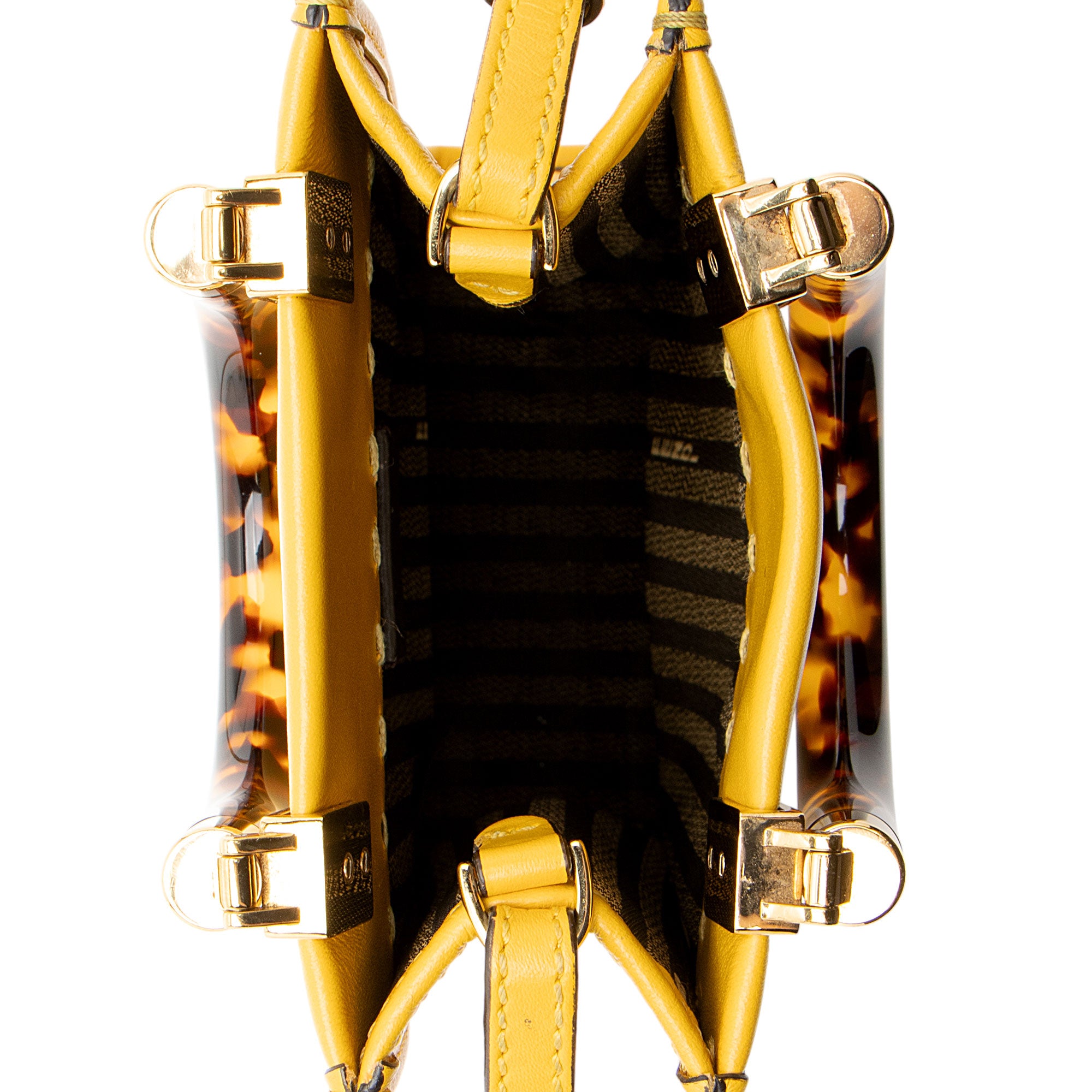 Fendi Leather Sunshine Mini Shopper Tote