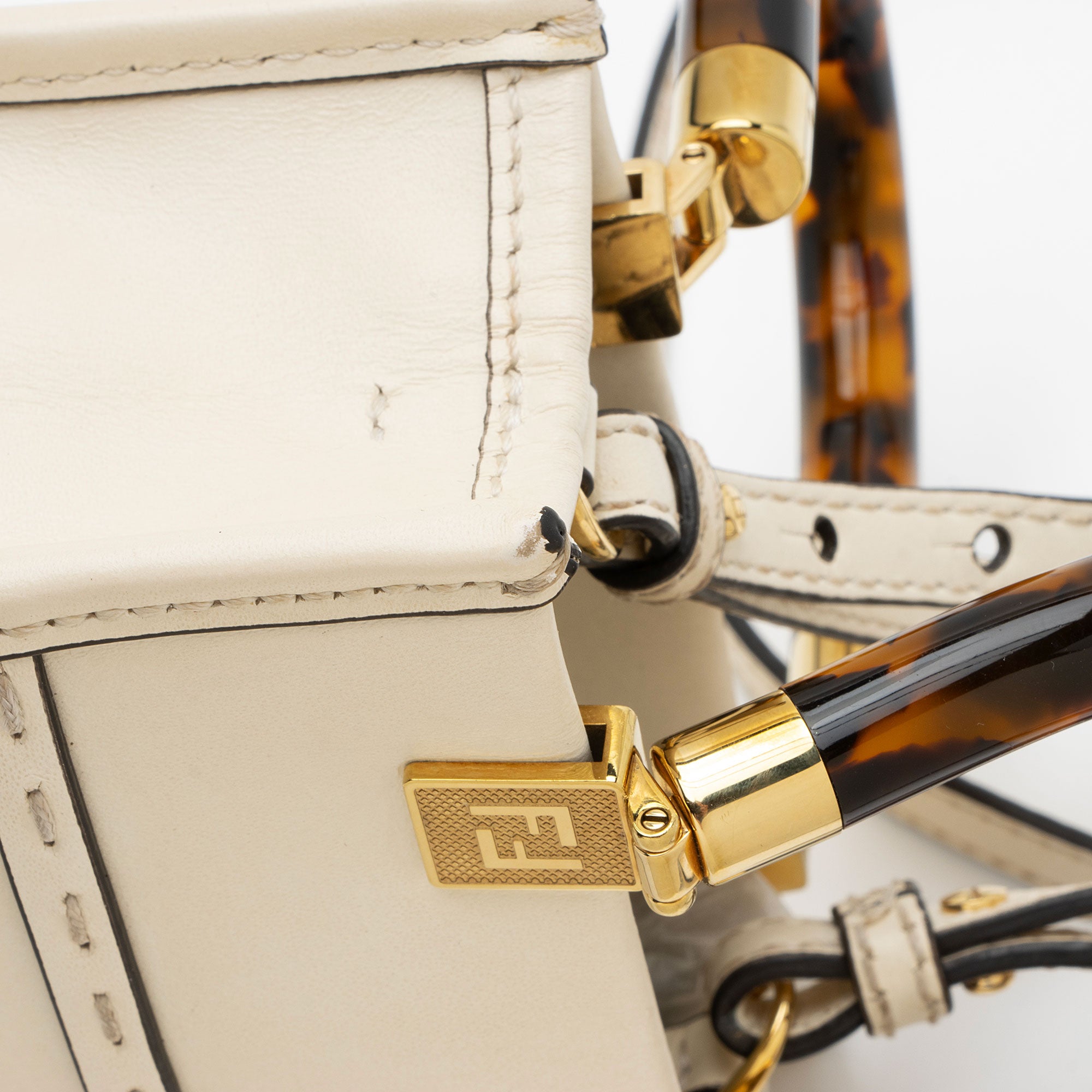 Fendi Leather Sunshine Mini Shopper Tote