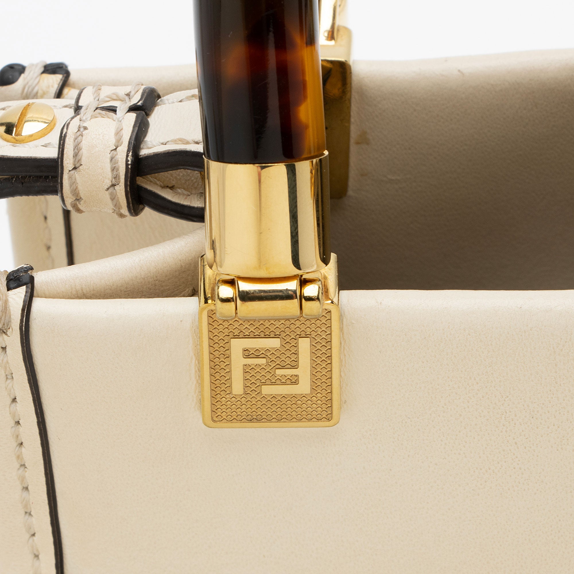 Fendi Leather Sunshine Mini Shopper Tote