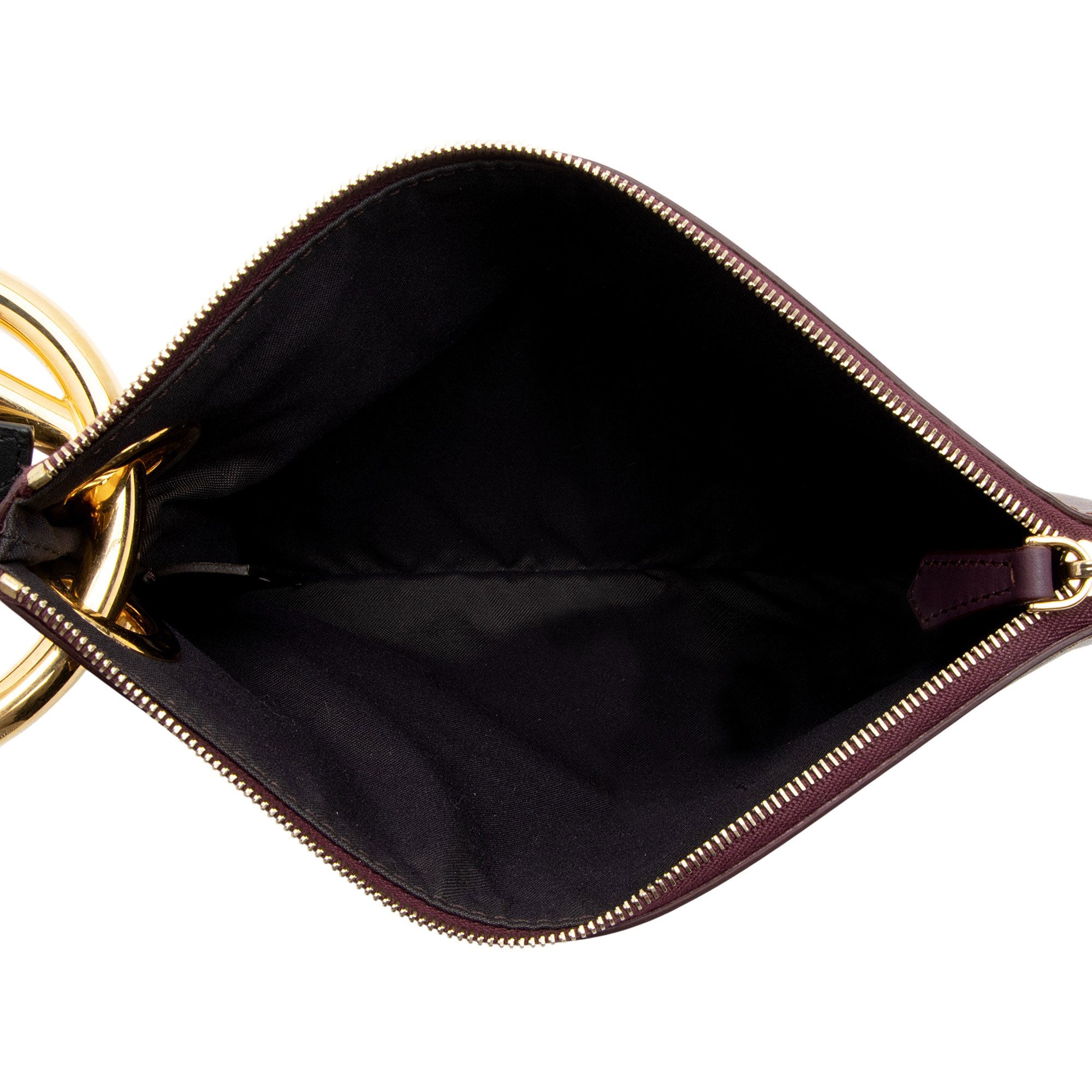Fendi Leather Velvet Zucca Triplette Clutch