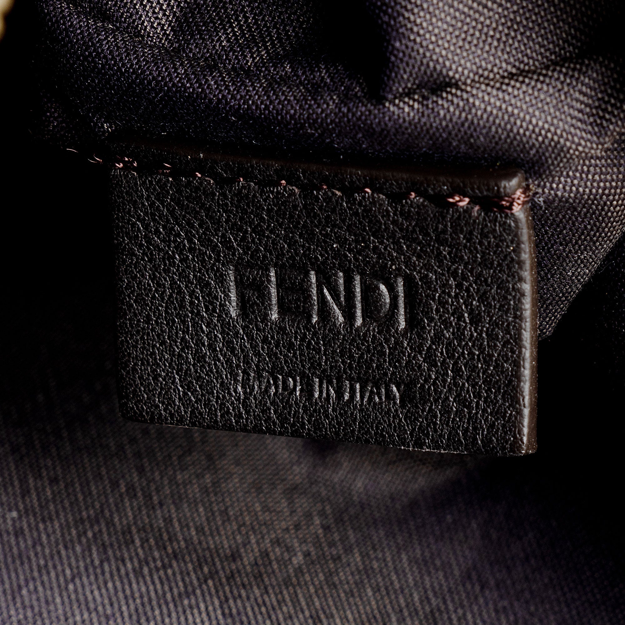 Fendi Leather Velvet Zucca Triplette Clutch
