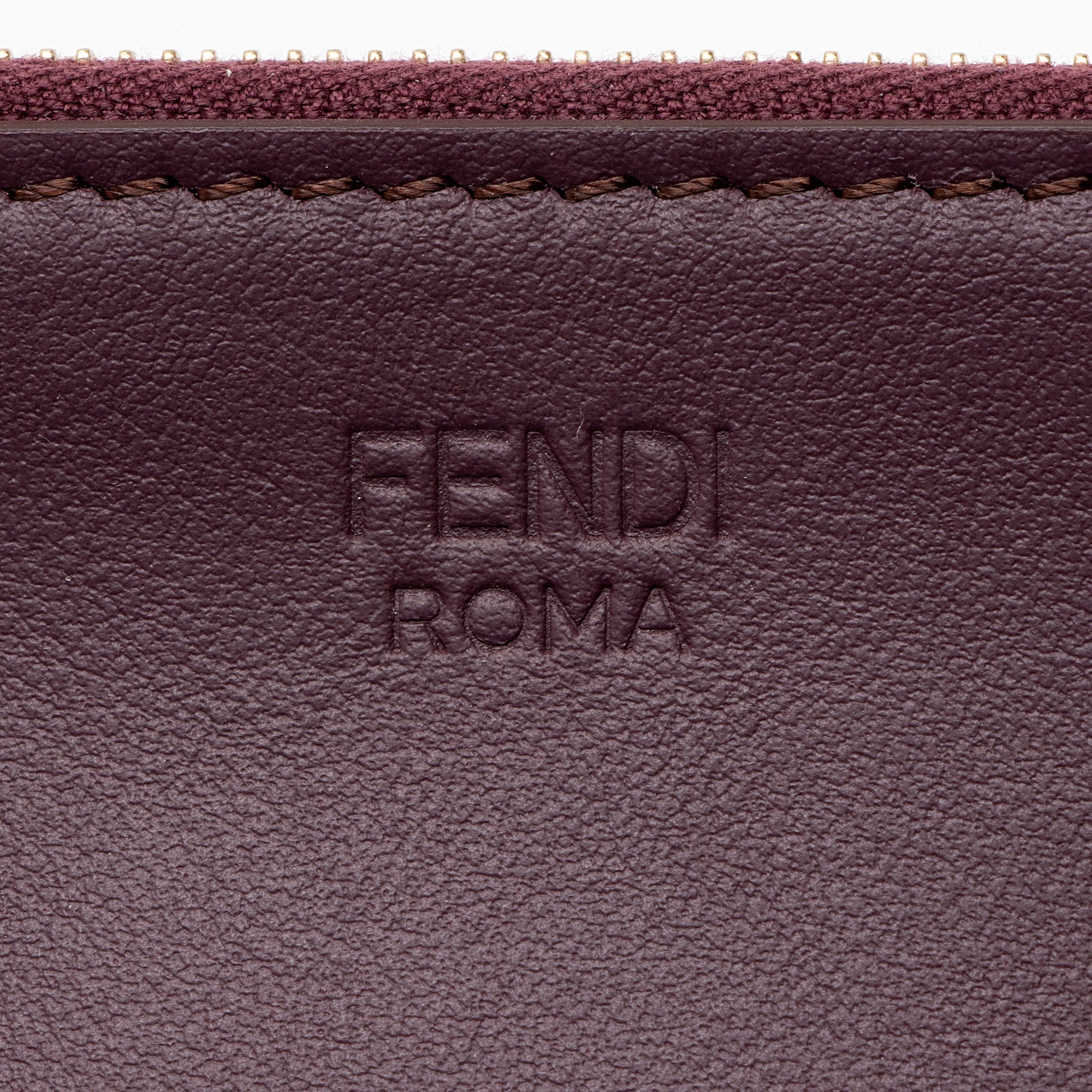Fendi Leather Velvet Zucca Triplette Clutch