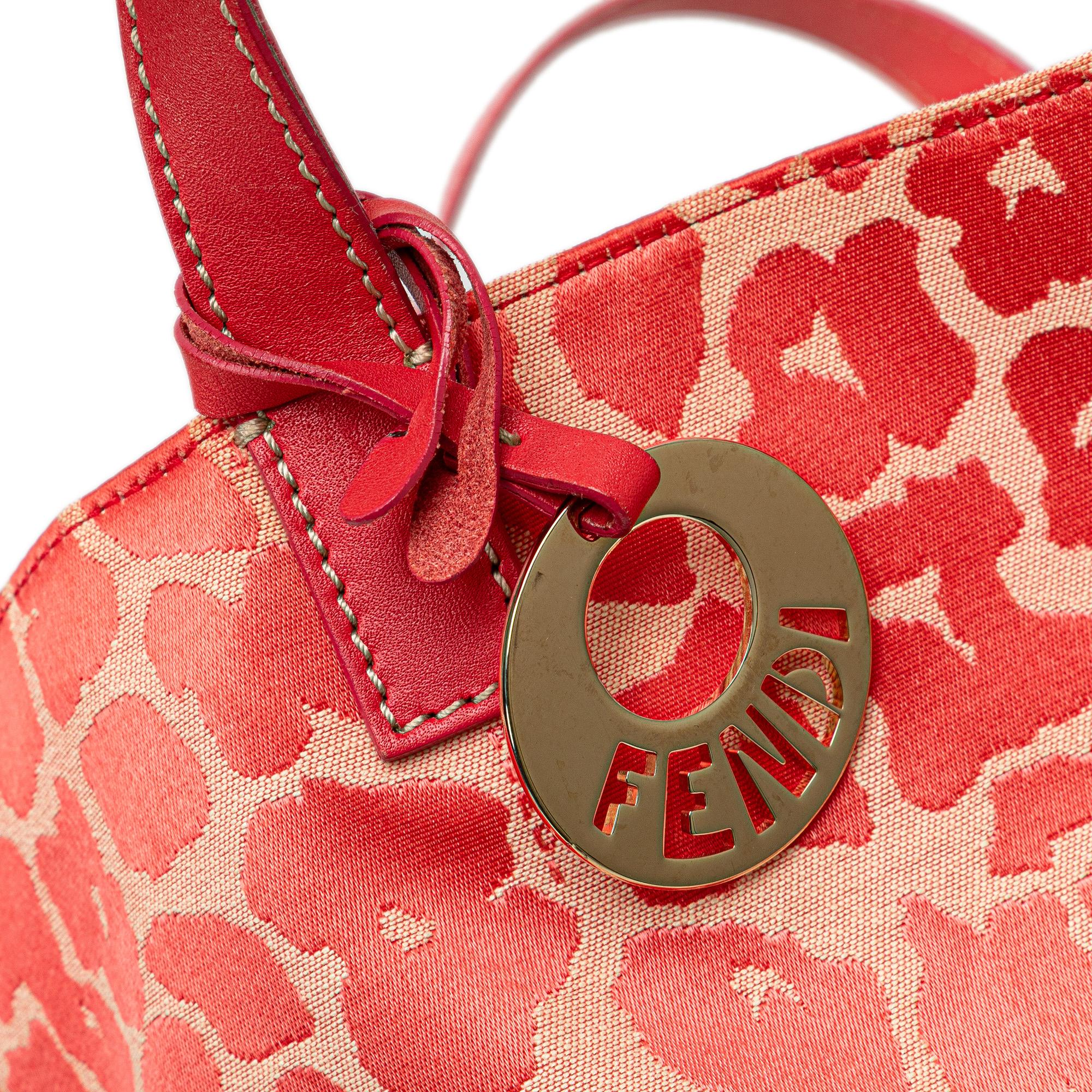 Fendi Leopard Print Canvas Shopper Tote