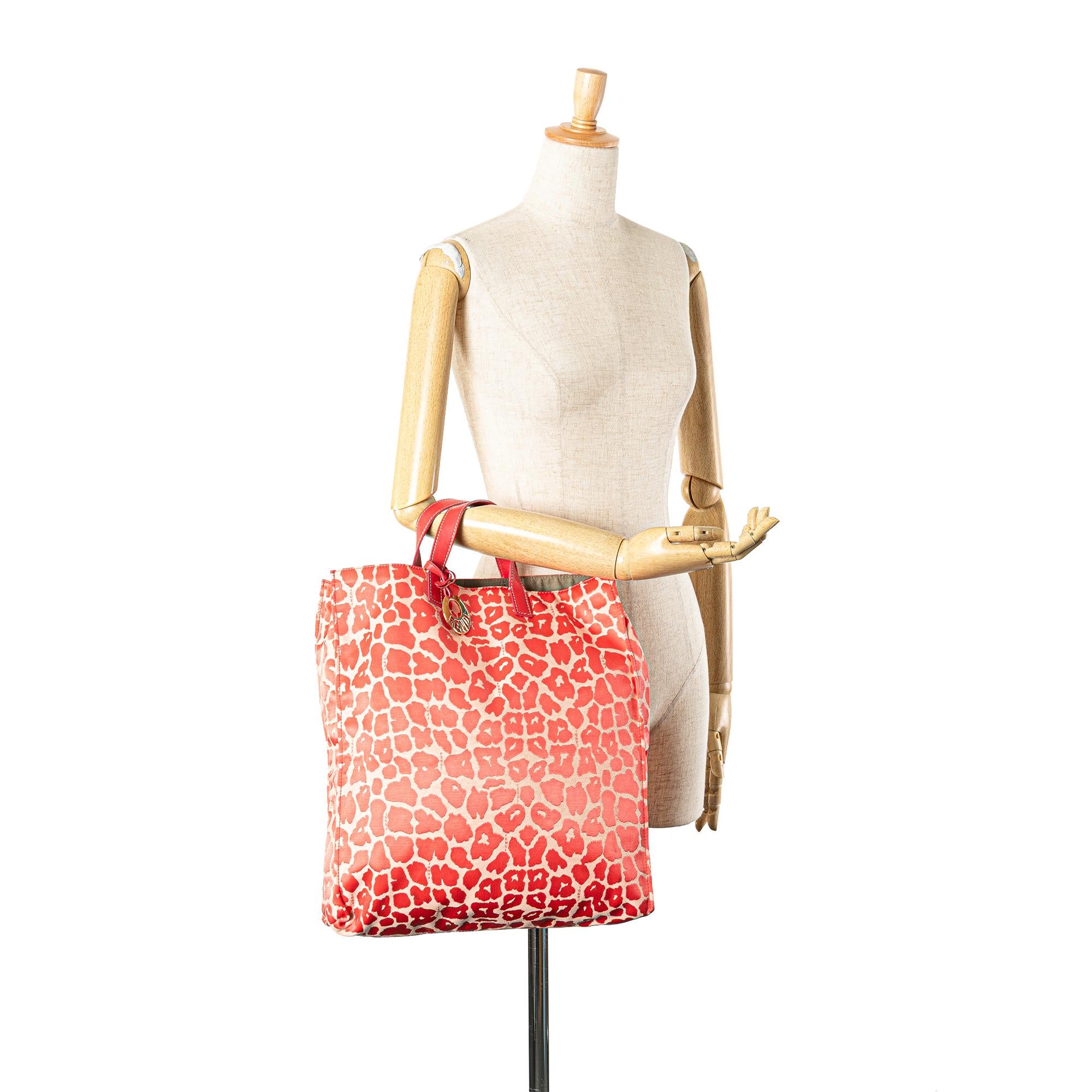 Fendi Leopard Print Canvas Shopper Tote