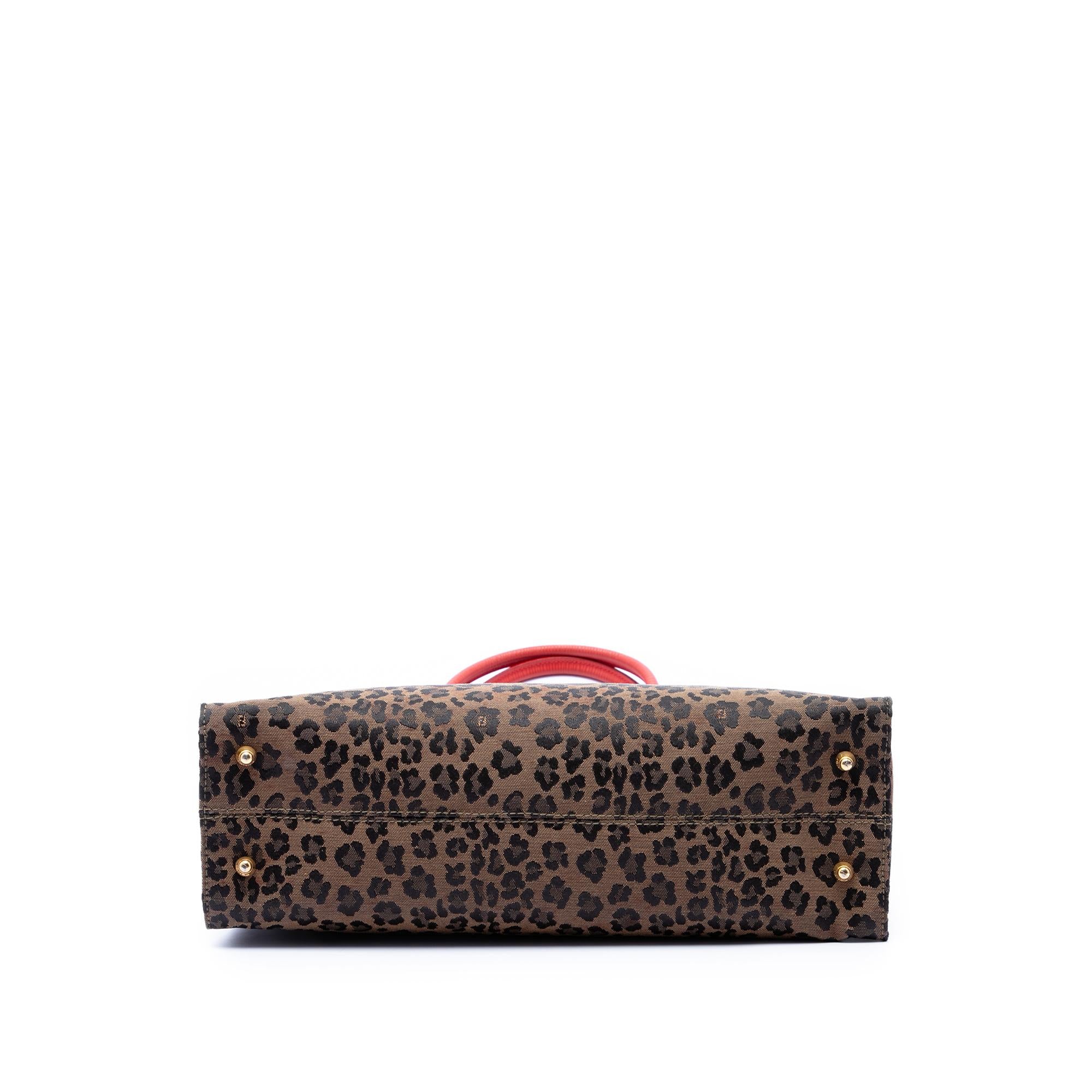Fendi Leopard Print Canvas Tote