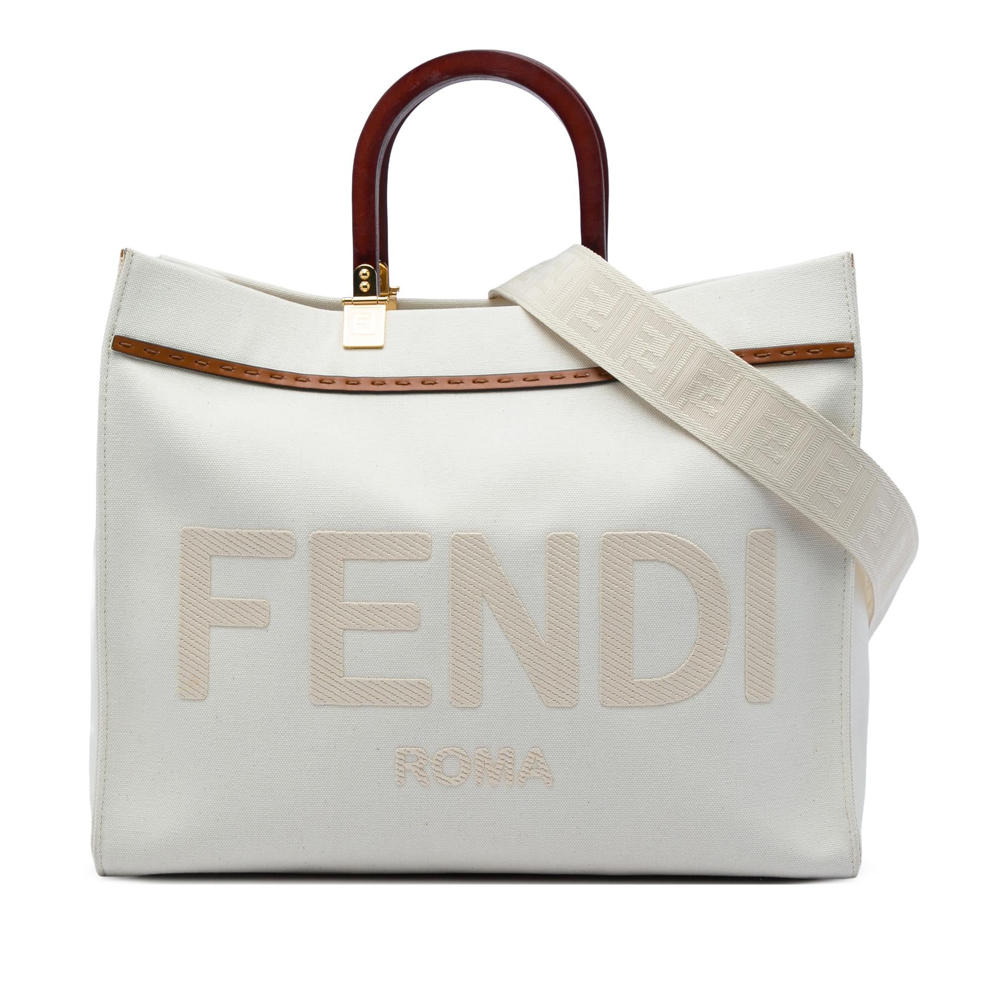 Fendi Medium Canvas Sunshine Shopper Tote