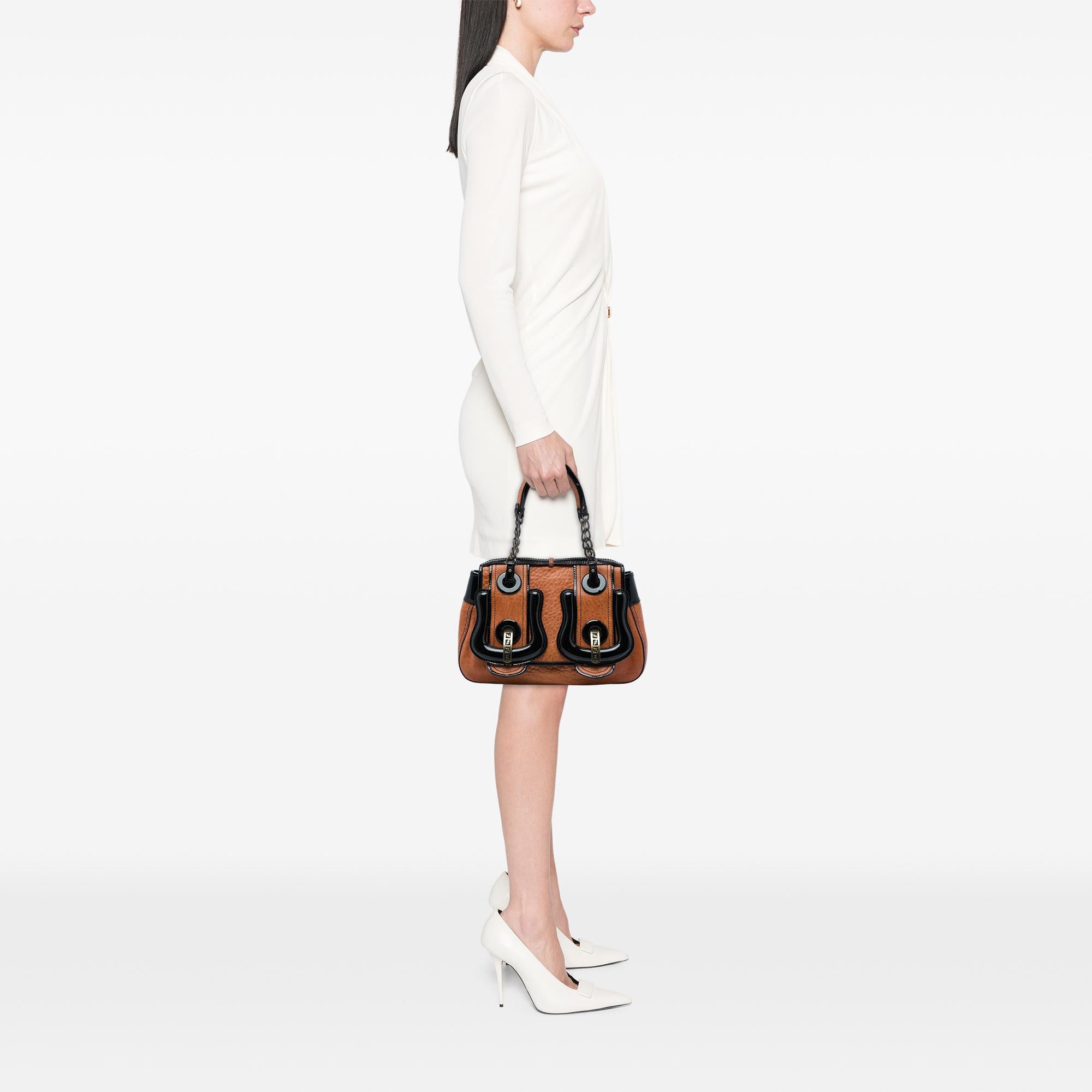 Fendi Medium Leather B Bag Top Handle Bag
