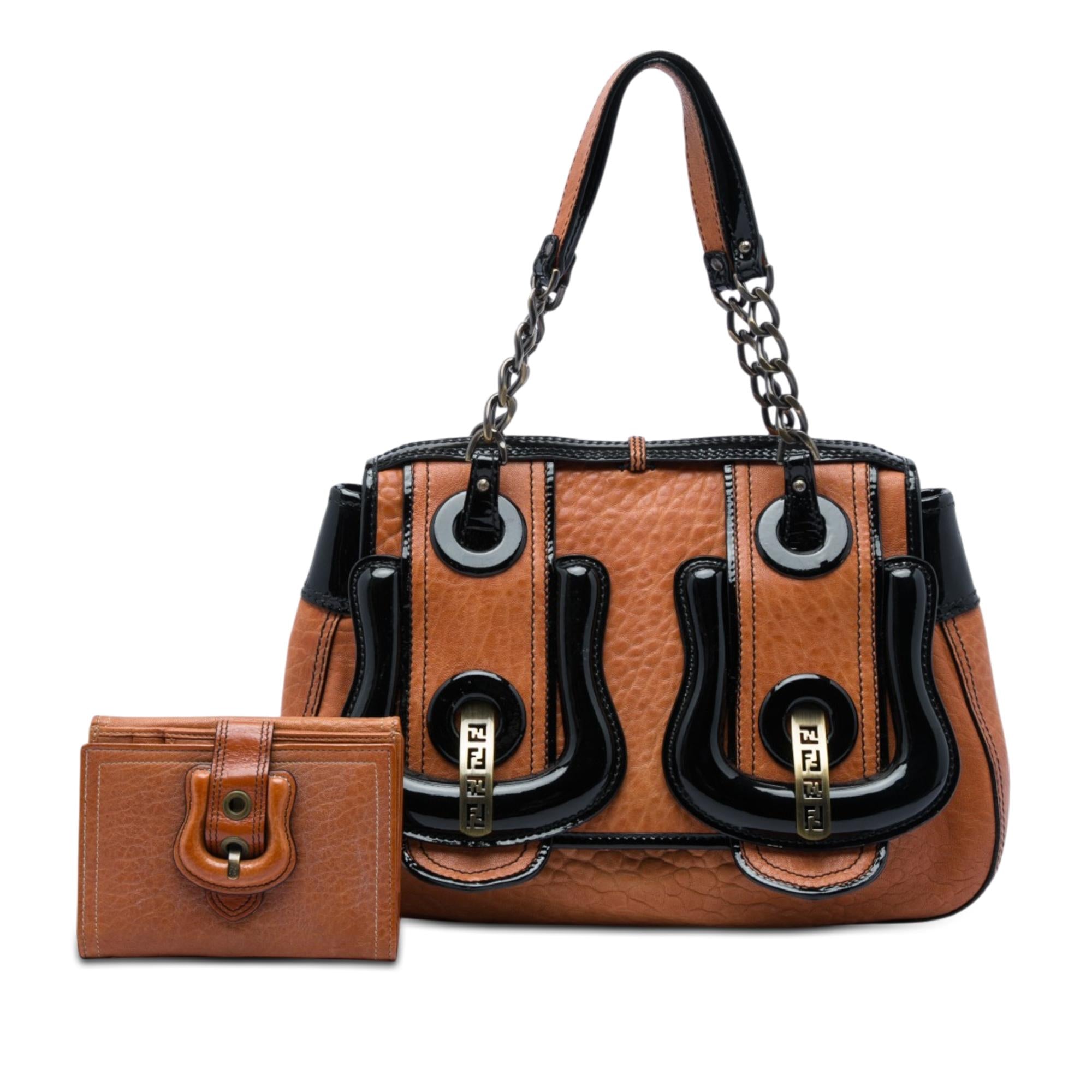 Fendi Medium Leather B Bag Top Handle Bag