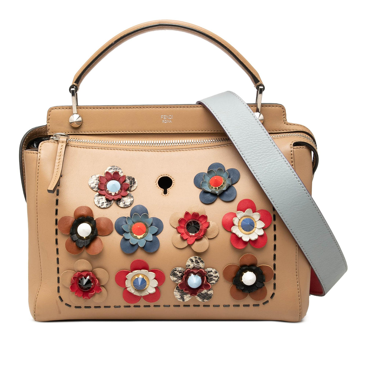 Fendi Medium Leather Flowerland Dotcom Satchel