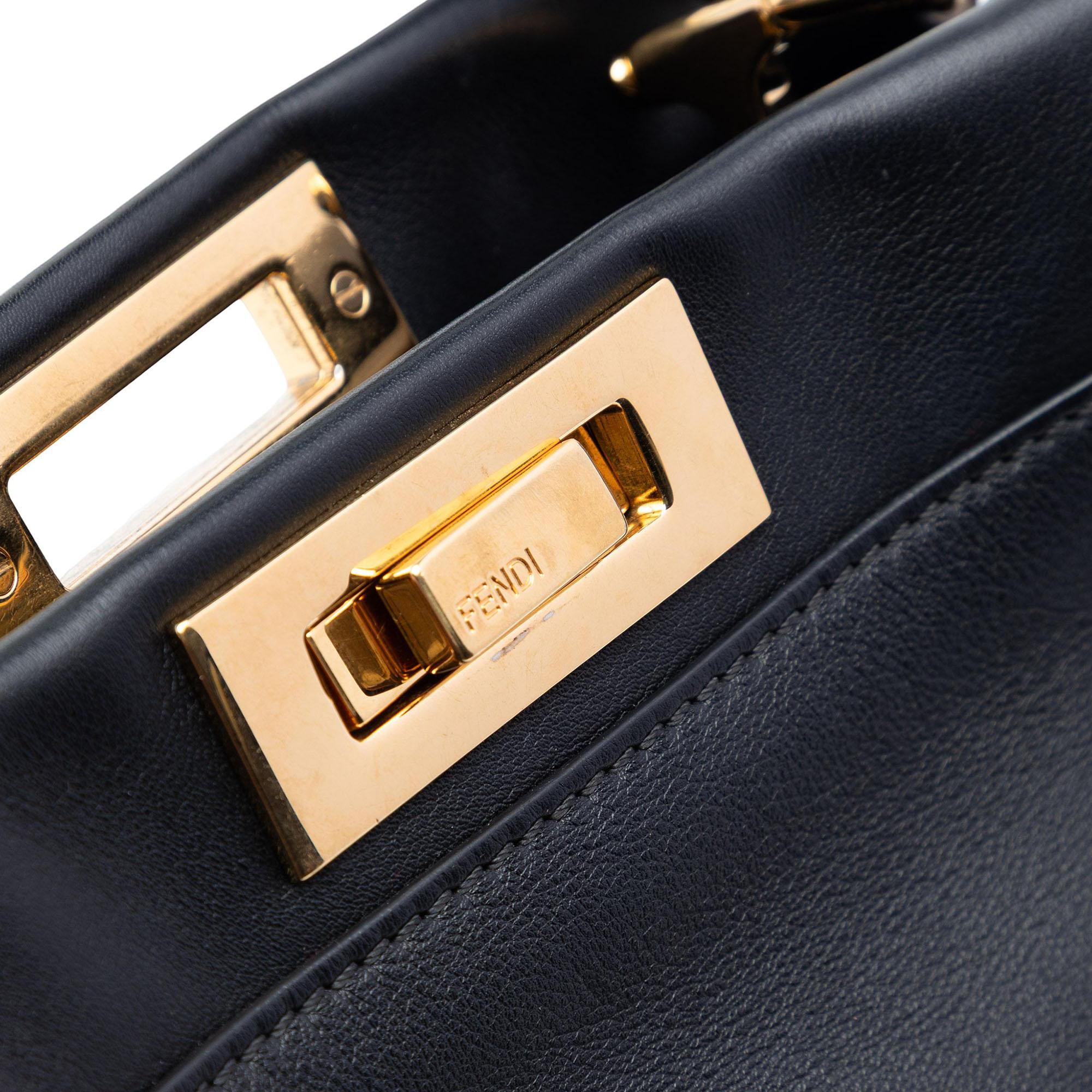 Fendi Medium Leather Lace Up Peekaboo Iconic Satchel