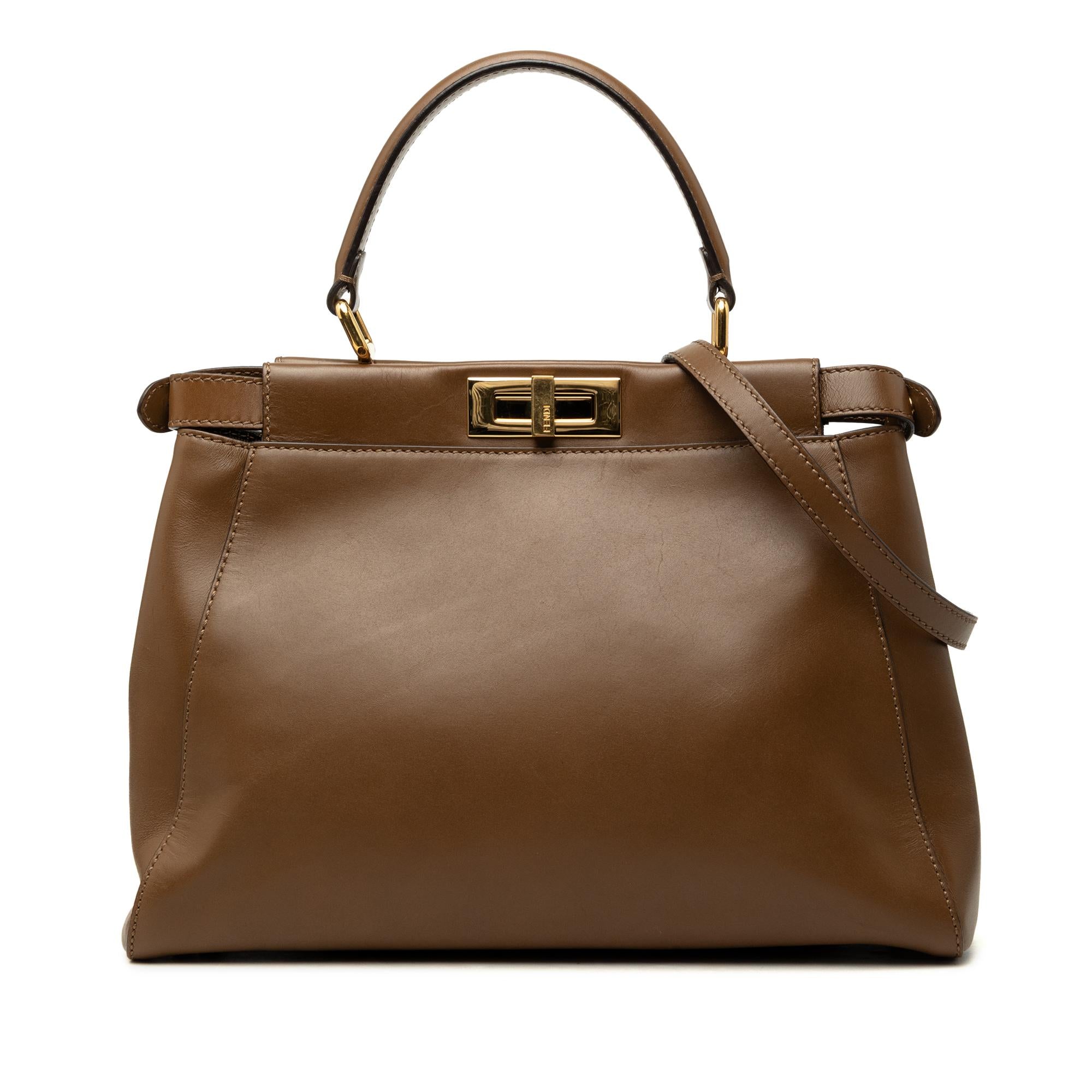 Fendi Medium Leather Peekaboo Iconic Satchel