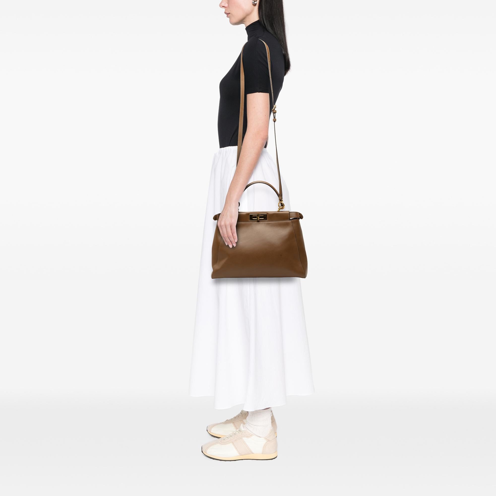 Fendi Medium Leather Peekaboo Iconic Satchel