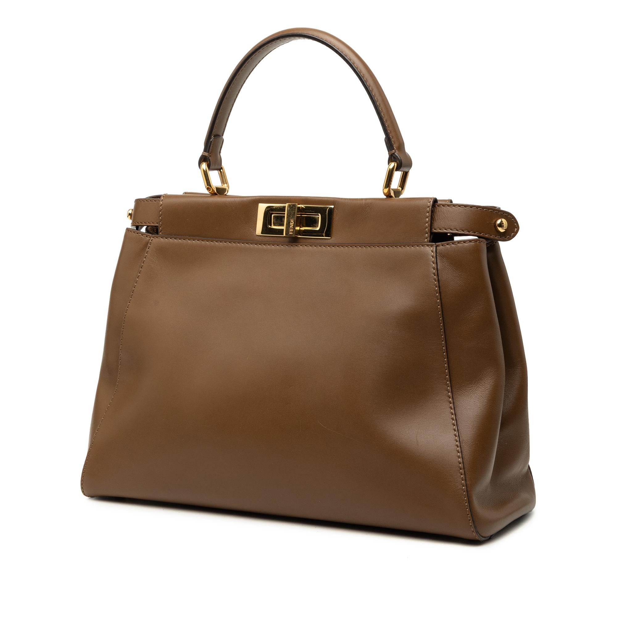 Fendi Medium Leather Peekaboo Iconic Satchel