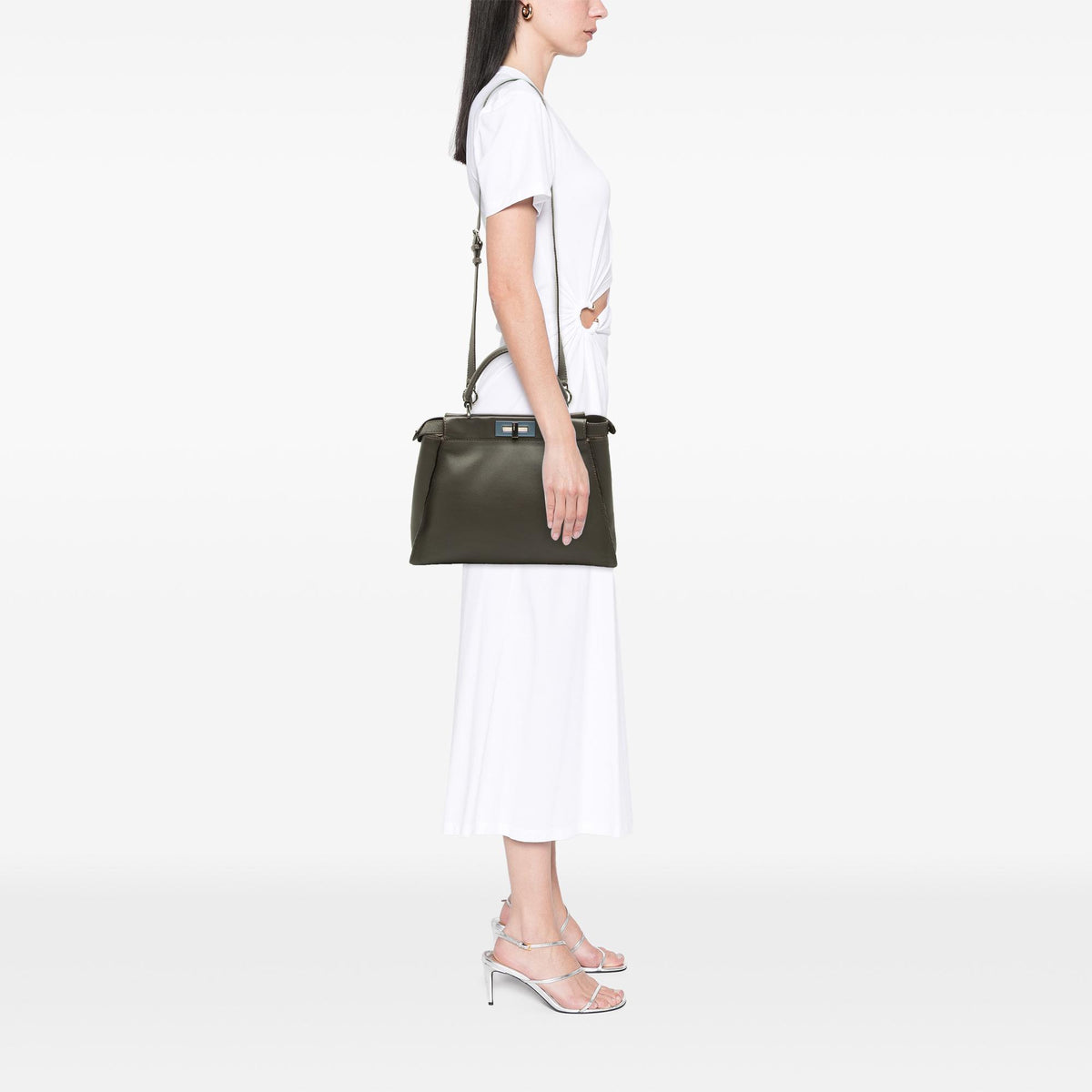 Fendi Medium Leather Peekaboo Iconic Satchel