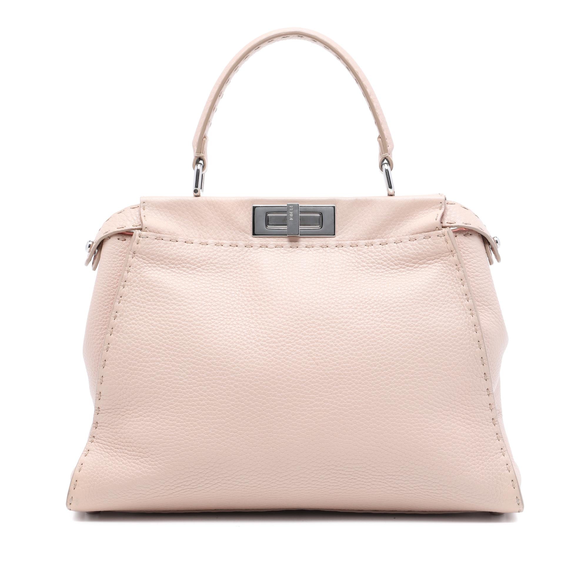 Fendi Medium Leather Selleria Peekaboo Iconic Satchel
