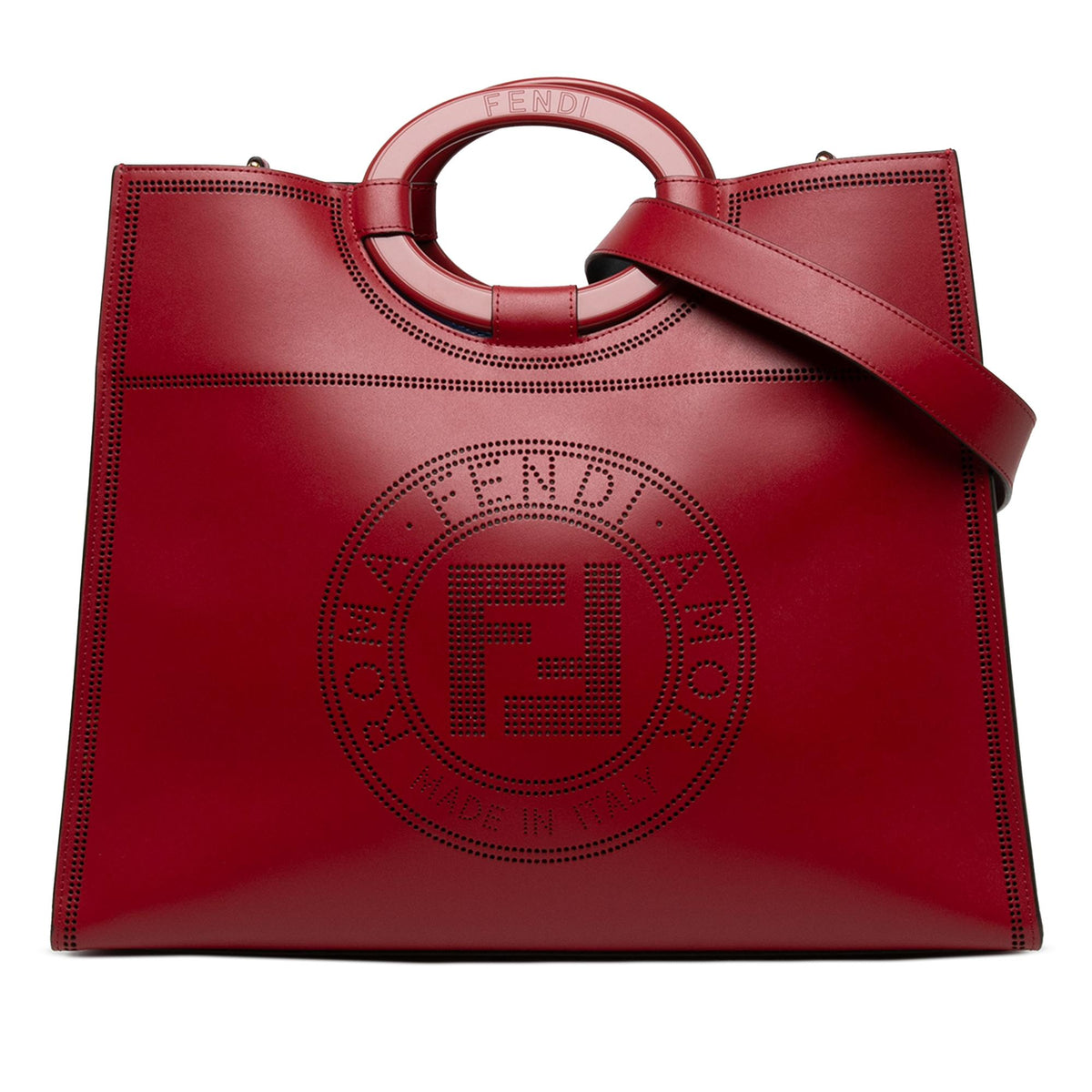 Fendi Medium Perforated Leather Runaway Tote