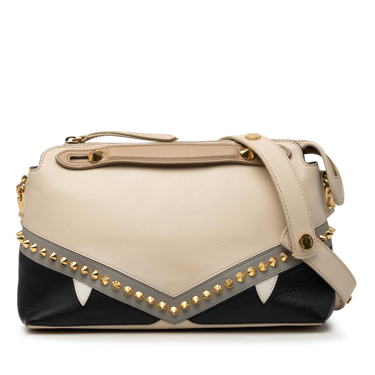 Fendi Medium Studded Leather Monster Eyes By The Way Satchel