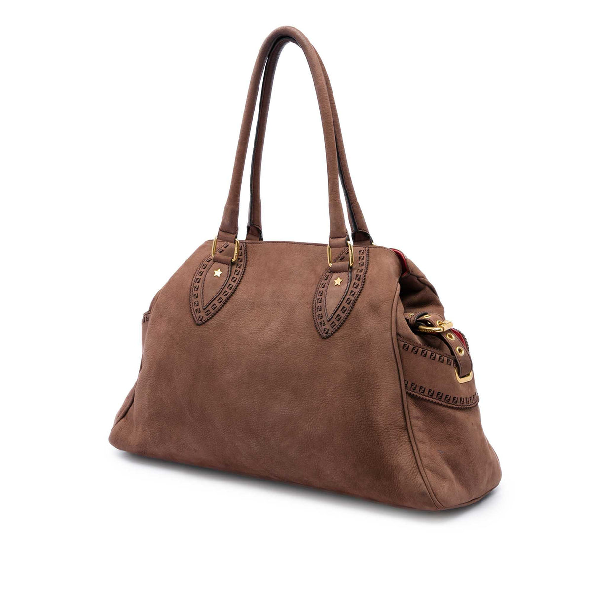 Fendi Medium Zucca Nubuck Etniko Du Jour Handbag