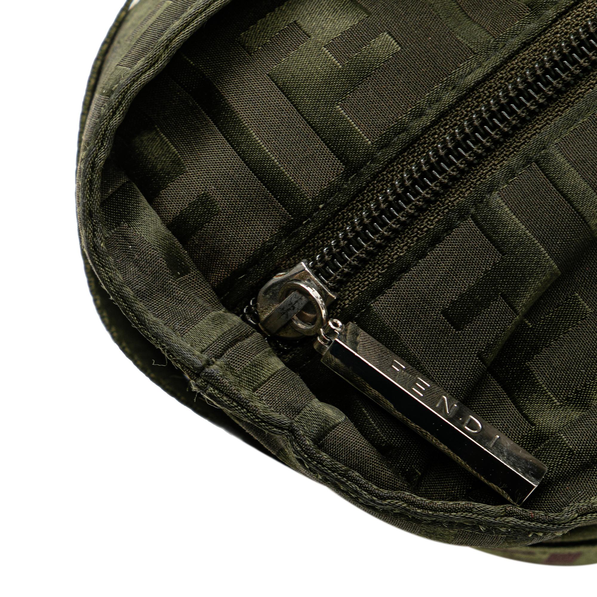 Fendi Medium Zucca Nylon Zip Code Handbag
