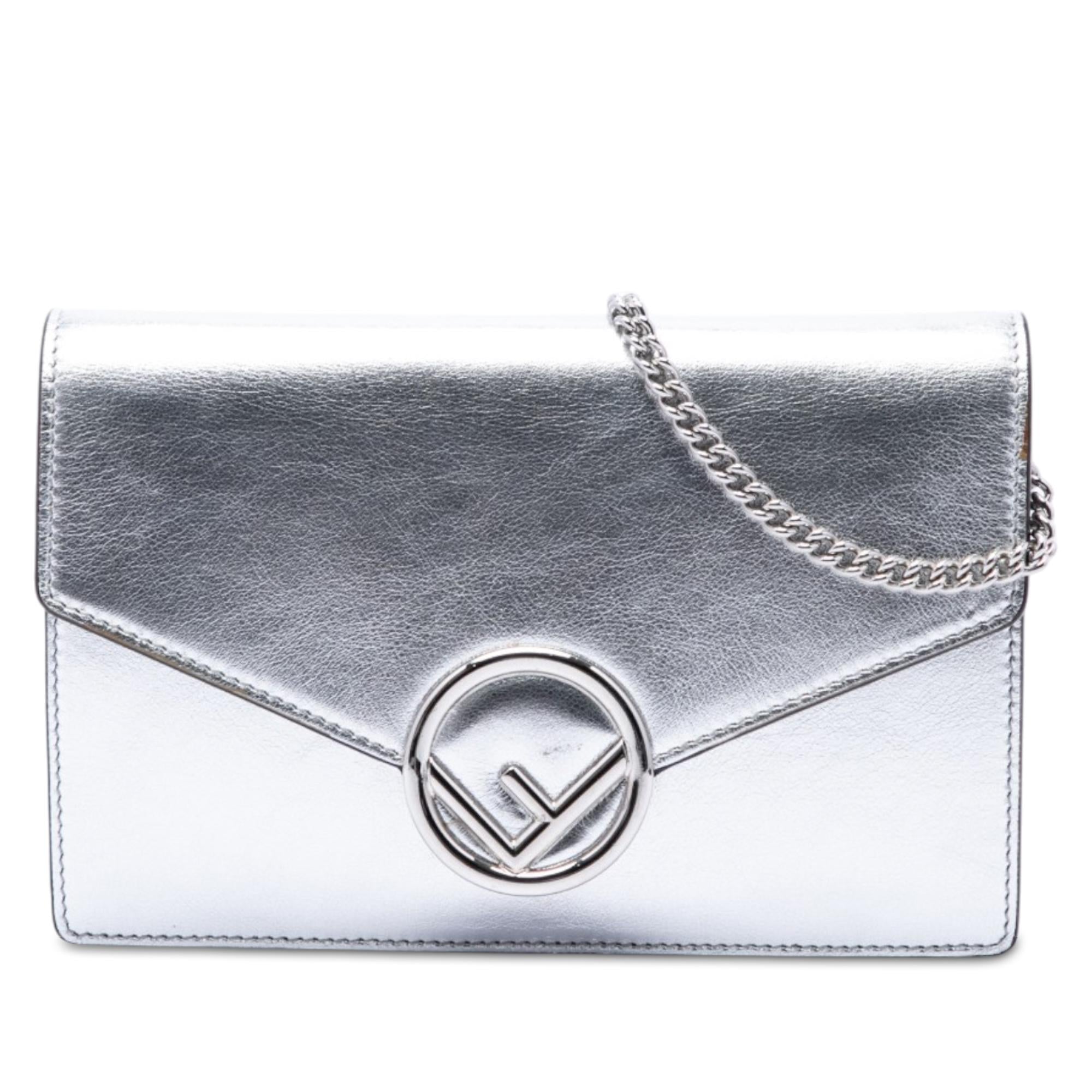 Fendi Metallic Leather F Is Fendi Envelope Wallet On Chain