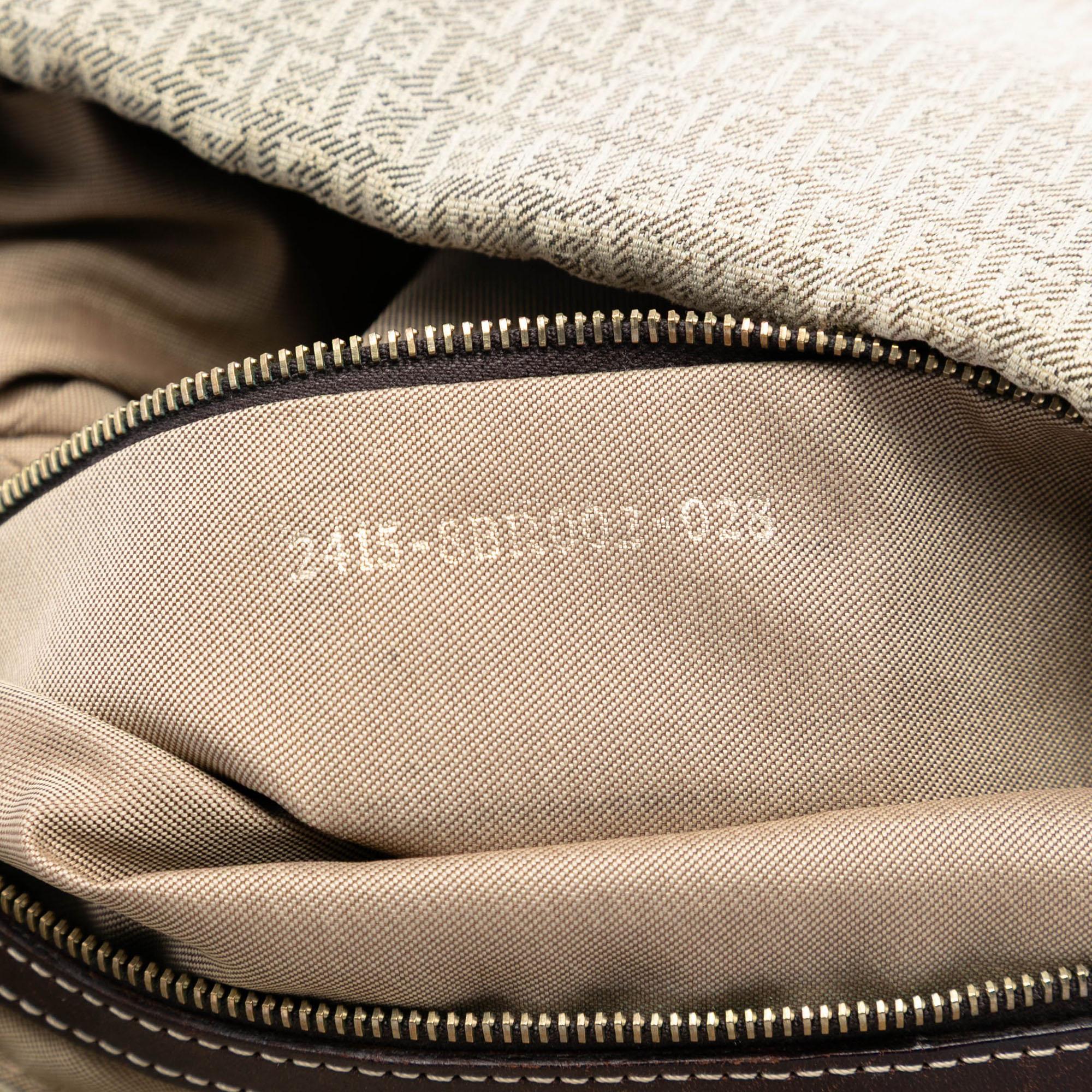 Fendi Micro Zucchino Canvas Double Flap Shoulder Bag